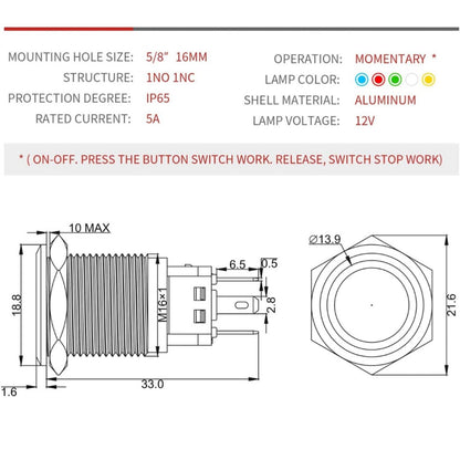 Birdie Pro Black Angel Ring LED Latching/Momentary Switch 12v_1732104