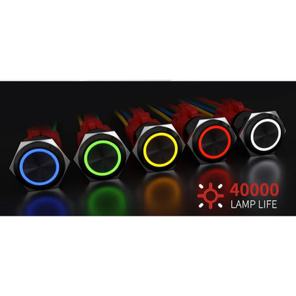 Birdie Pro Black Angel Ring LED Latching/Momentary Switch 12v_1732107