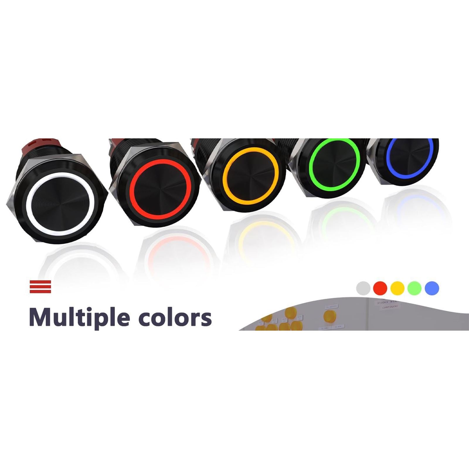 Birdie Pro Black Angel Ring LED Latching/Momentary Switch 12v_1733574