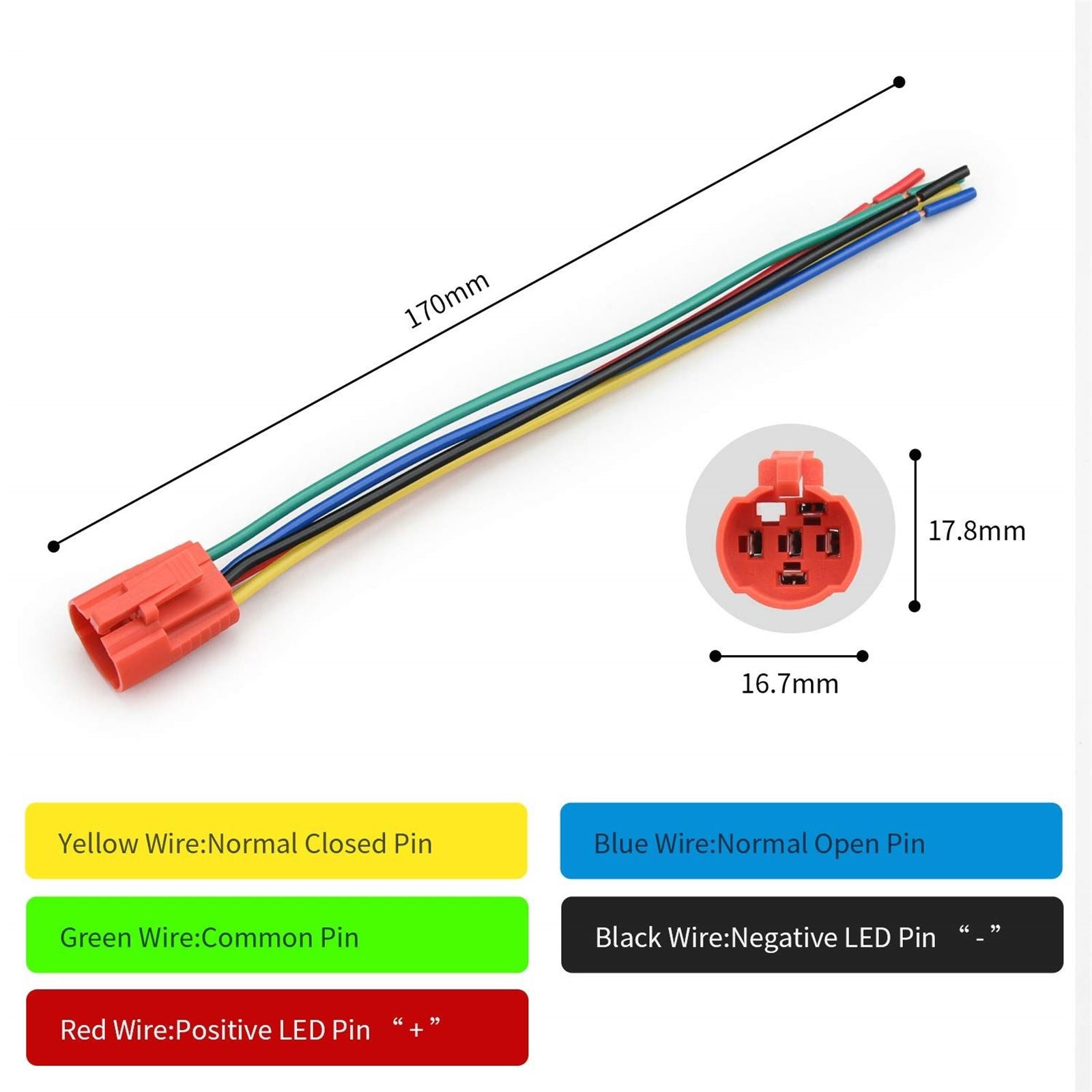 Birdie Pro Black Angel Ring LED Latching/Momentary Switch 12v_1733592