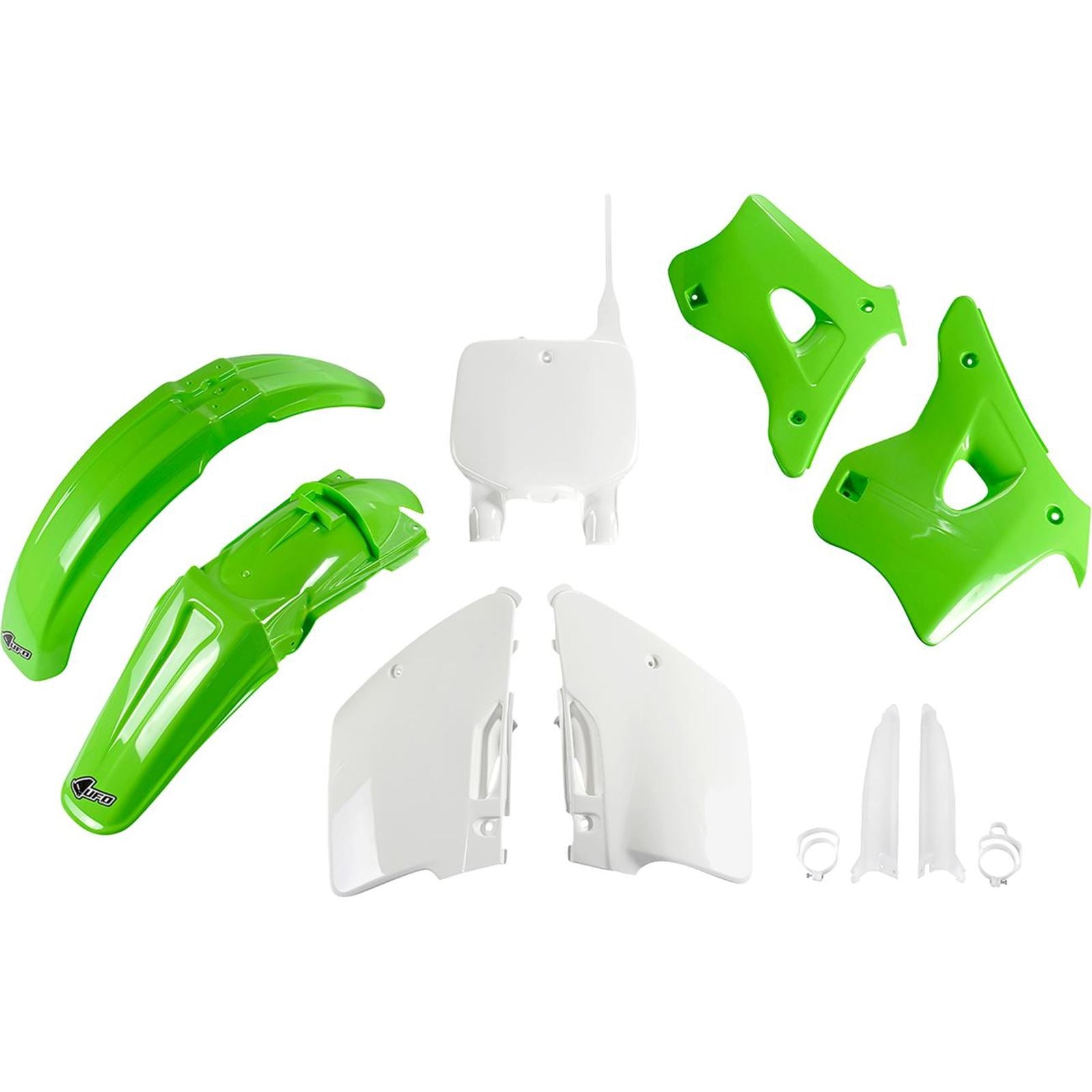UFO Plastics Body Kit - Green/White for Kawasaki KX 125/250 [MPN: KAKIT192F@999]_1758888