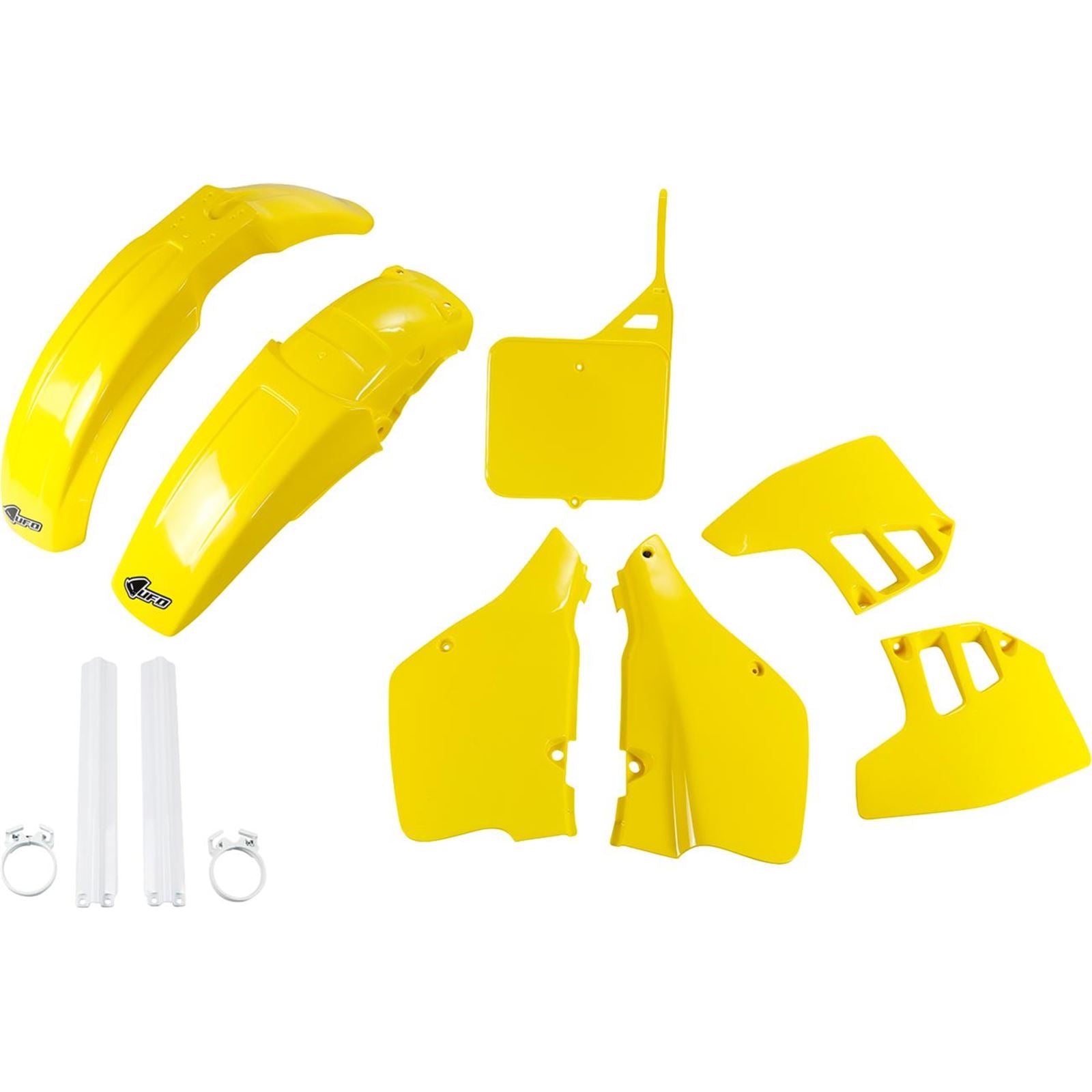 UFO Plastics Body Kit - Yellow/White for Suzuki RM 250 [MPN: SUKIT398F@999]_1767813