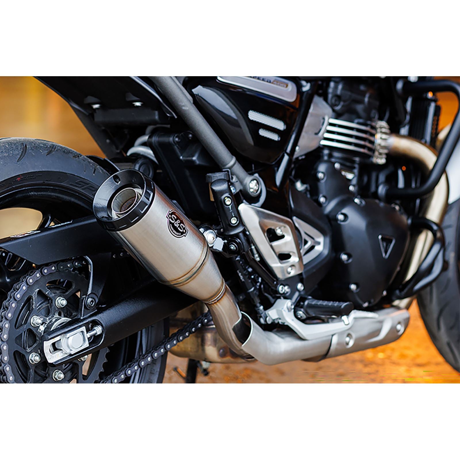 S&S Cycle Slip-On Muffler - Stainless Steel for Speed 400 & Scrambler 400 [MPN: 550-1143]_1733907