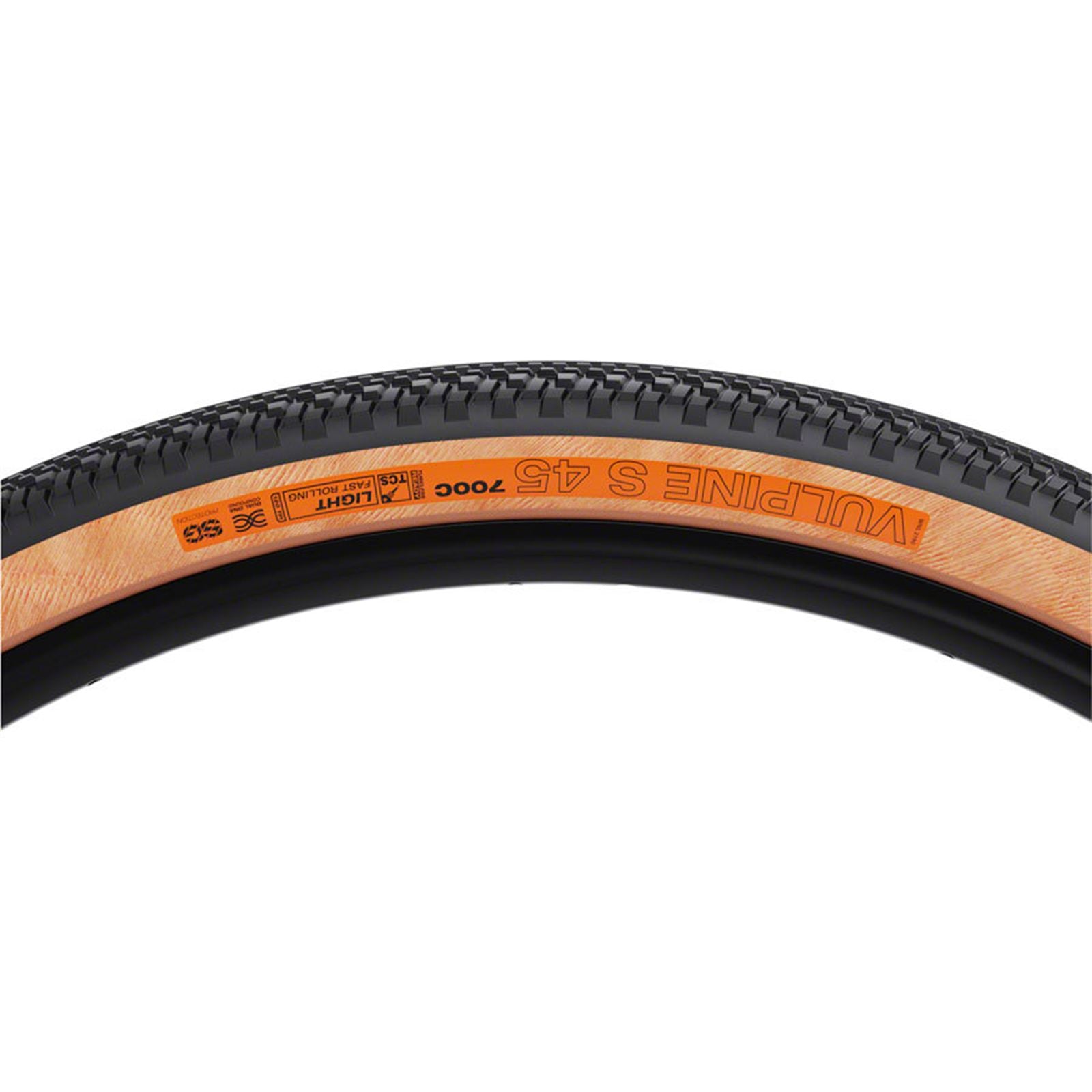 WTB Vulpine S Tire - 700 x 45, TCS Tubeless, Black/Tan, Light/Fast Rolling [MPN: W010-1062]_2101859