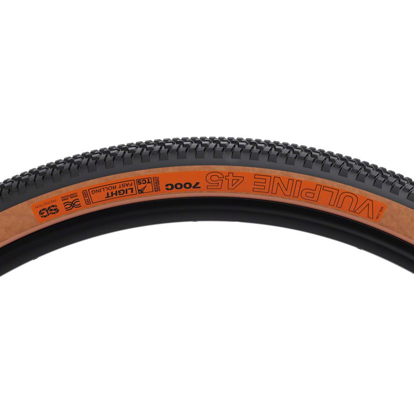 WTB Vulpine Tire - 700 x 45, TCS Tubeless, Black/Tan, Light/Fast Rolling [MPN: W010-1060]_2101862