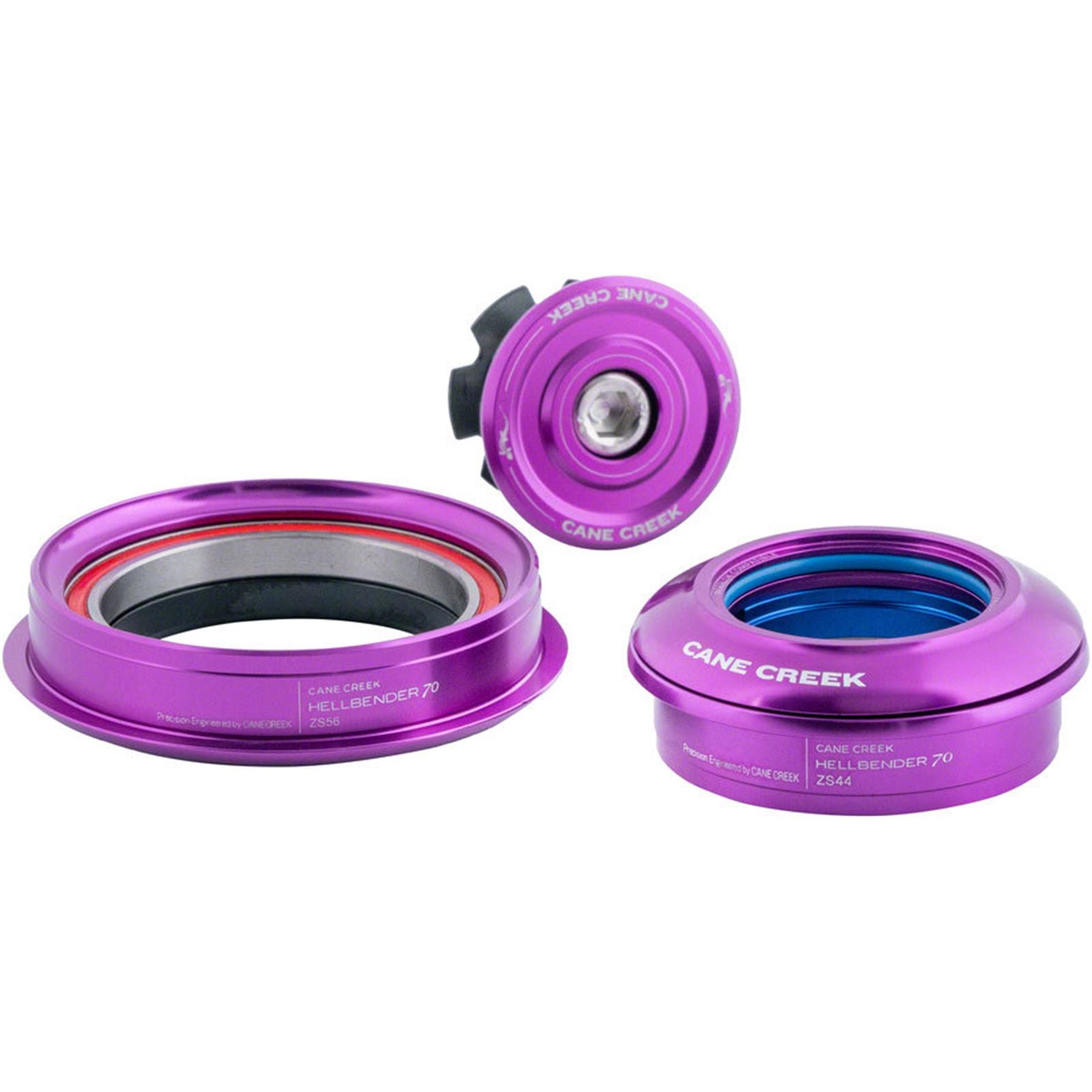 Cane Creek Hellbender 70 Headset - ZS44/28.6/H8 Upper | ZS56/40 Lower, Purple [MPN: BAA1186PP]_1924395