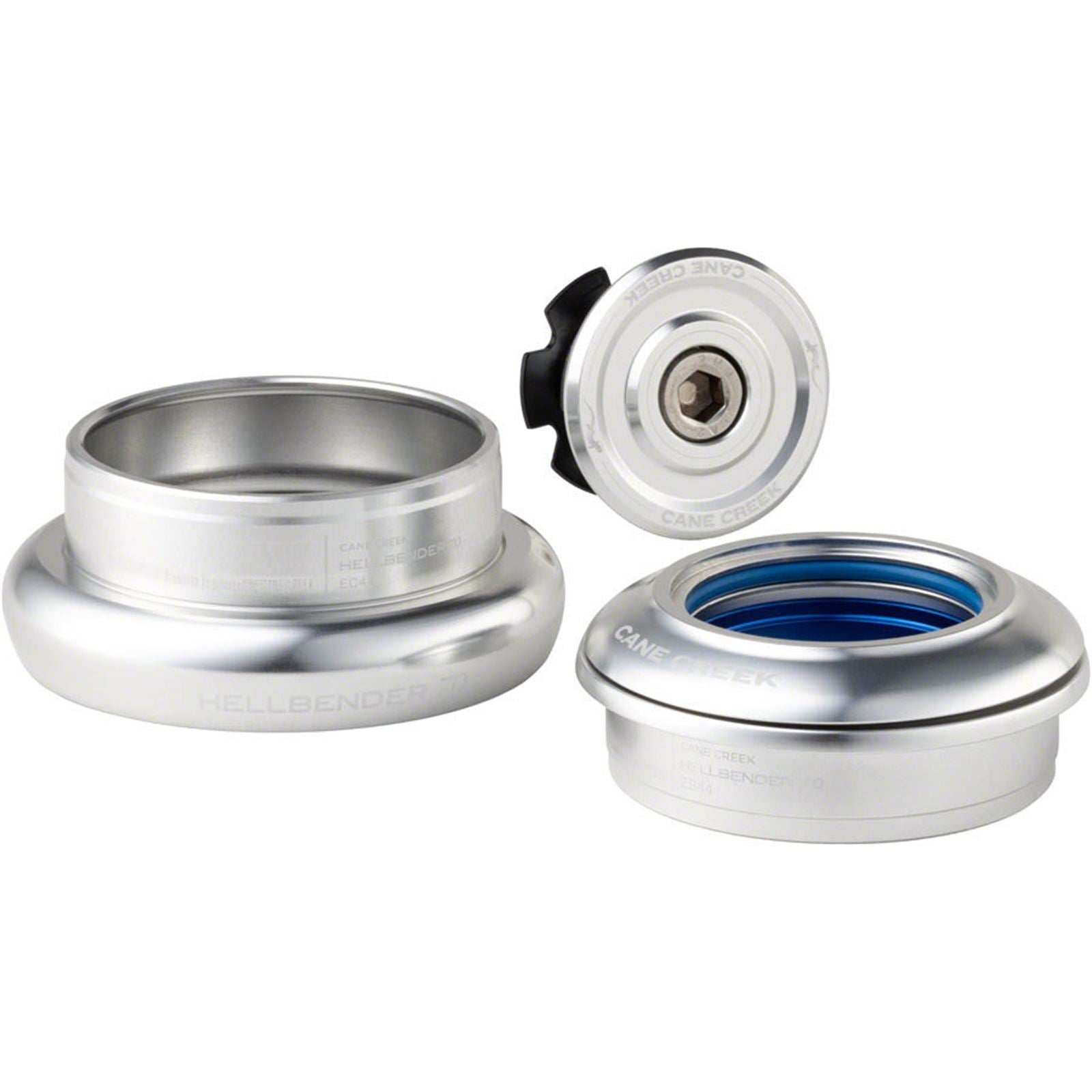 Cane Creek Hellbender 70 Headset - ZS44/28.6/H8 Upper | EC44/40 Lower, Silver [MPN: BAA1187S]_1924401