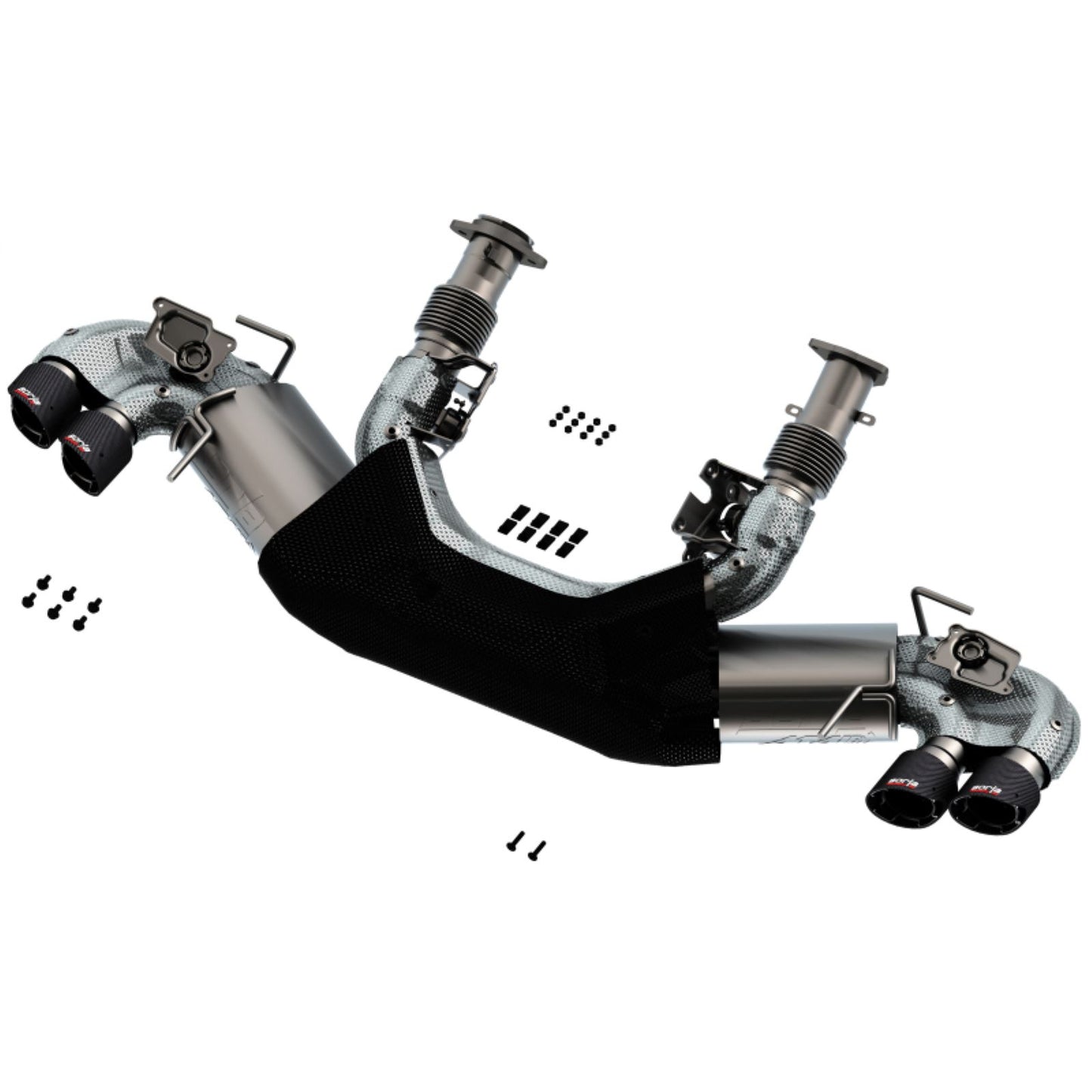 Borla ATAK 3in Exhaust System Dual Round Angle Cut Carbon Fiber Tips for 2020 Chevrolet Corvette C8 6.2L [MPN: 140839CF]_1738240