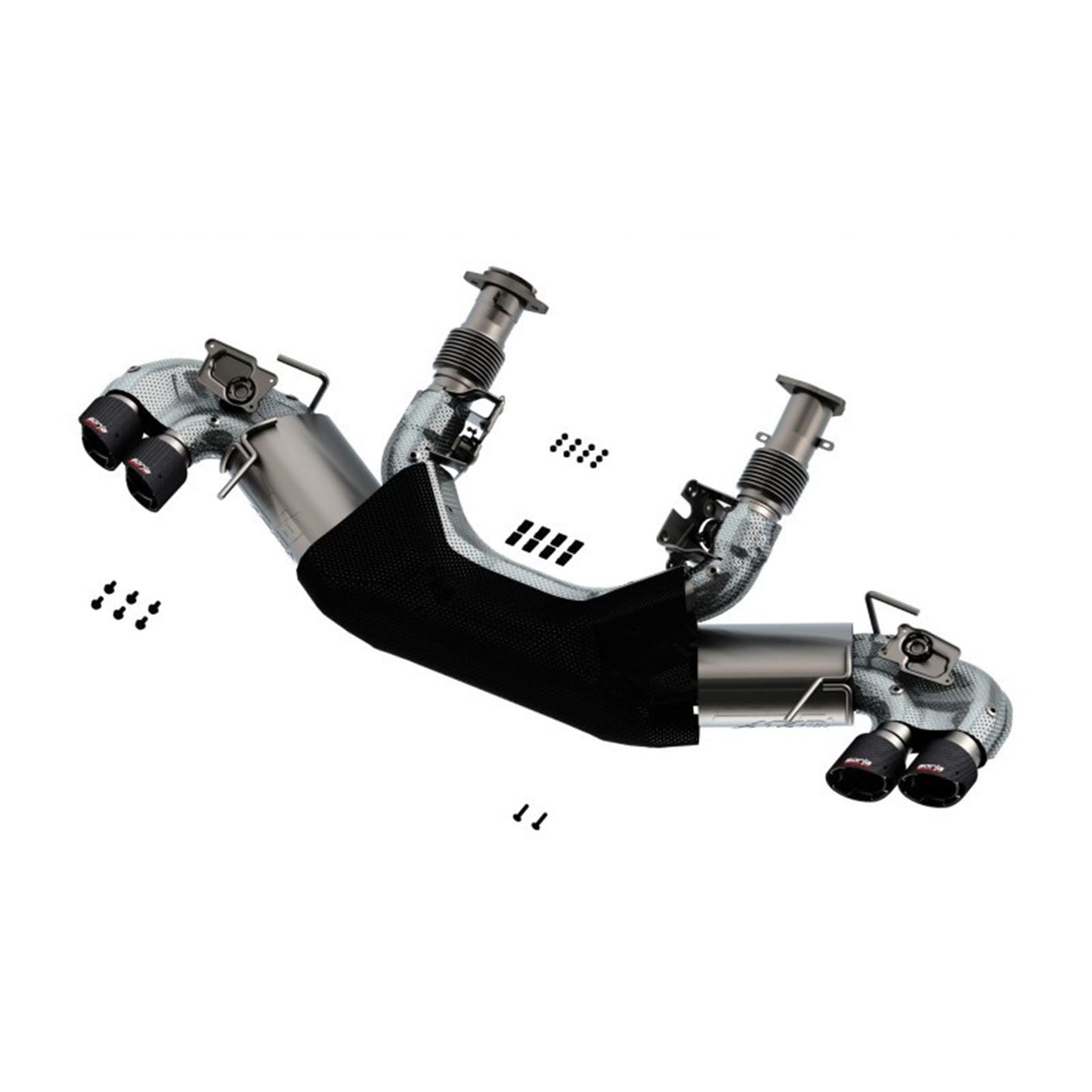 Borla ATAK 3in Exhaust System Dual Round Angle Cut Carbon Fiber Tips for 2020 Chevrolet Corvette C8 6.2L [MPN: 140839CF]_1744322