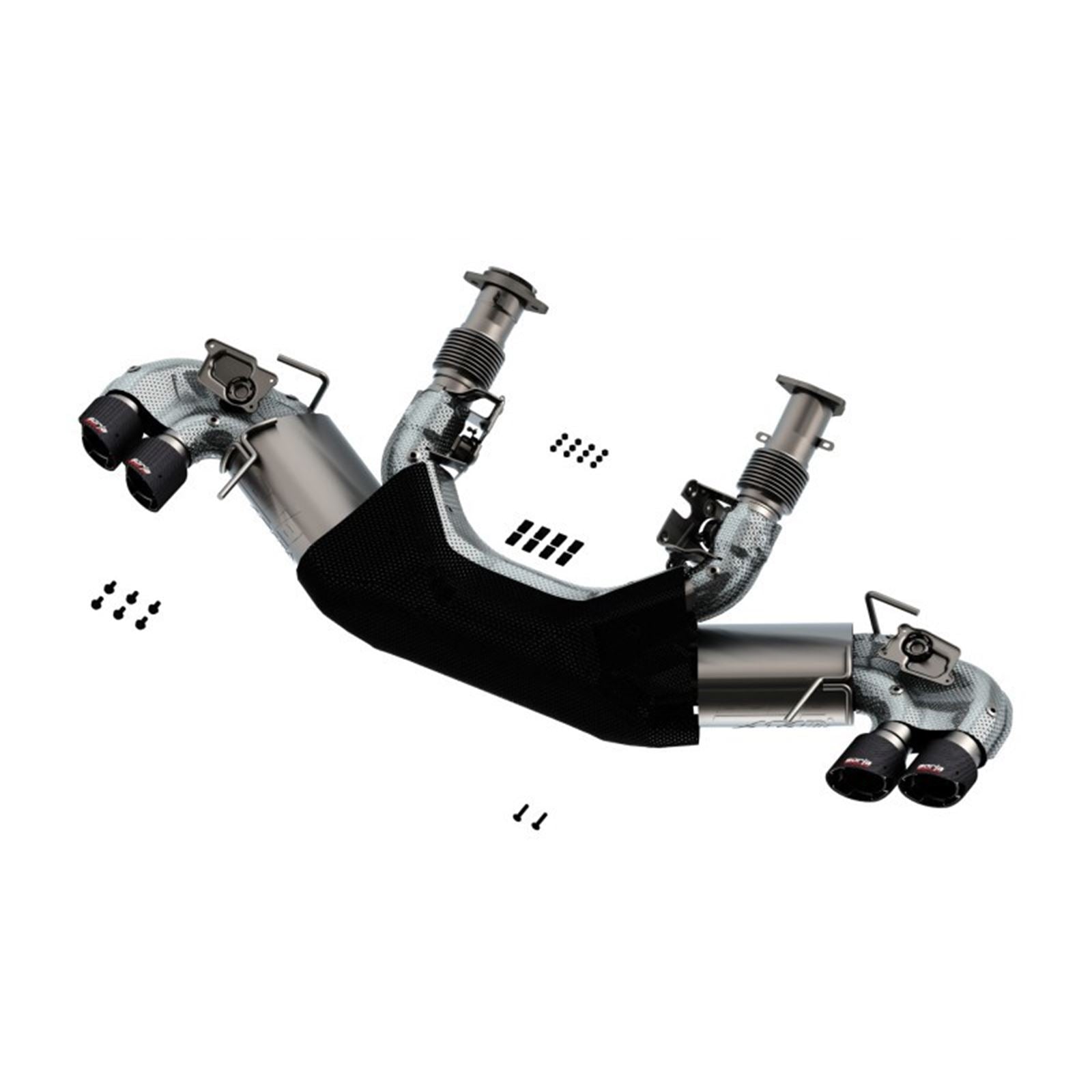 Borla ATAK 3in Exhaust System Dual Round Angle Cut Carbon Fiber Tips for 2020 Chevrolet Corvette C8 6.2L [MPN: 140839CF]_1744322