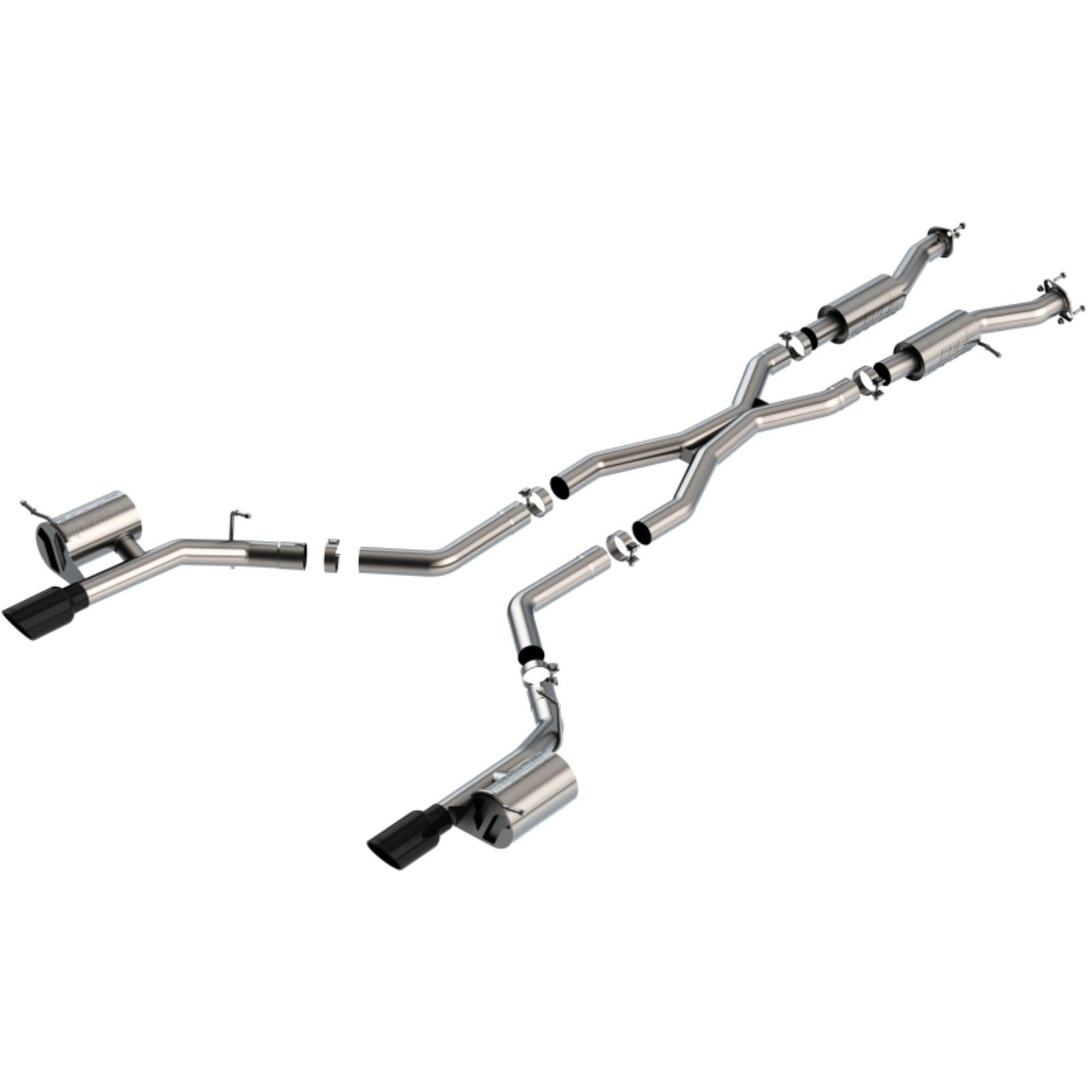 Borla S-Type Cat-Back Exhaust System - Black Chrome Tips for 2021+ Dodge Durango SRT Hellcat 6.2L V8 AWD [MPN: 140885BC]_1736766