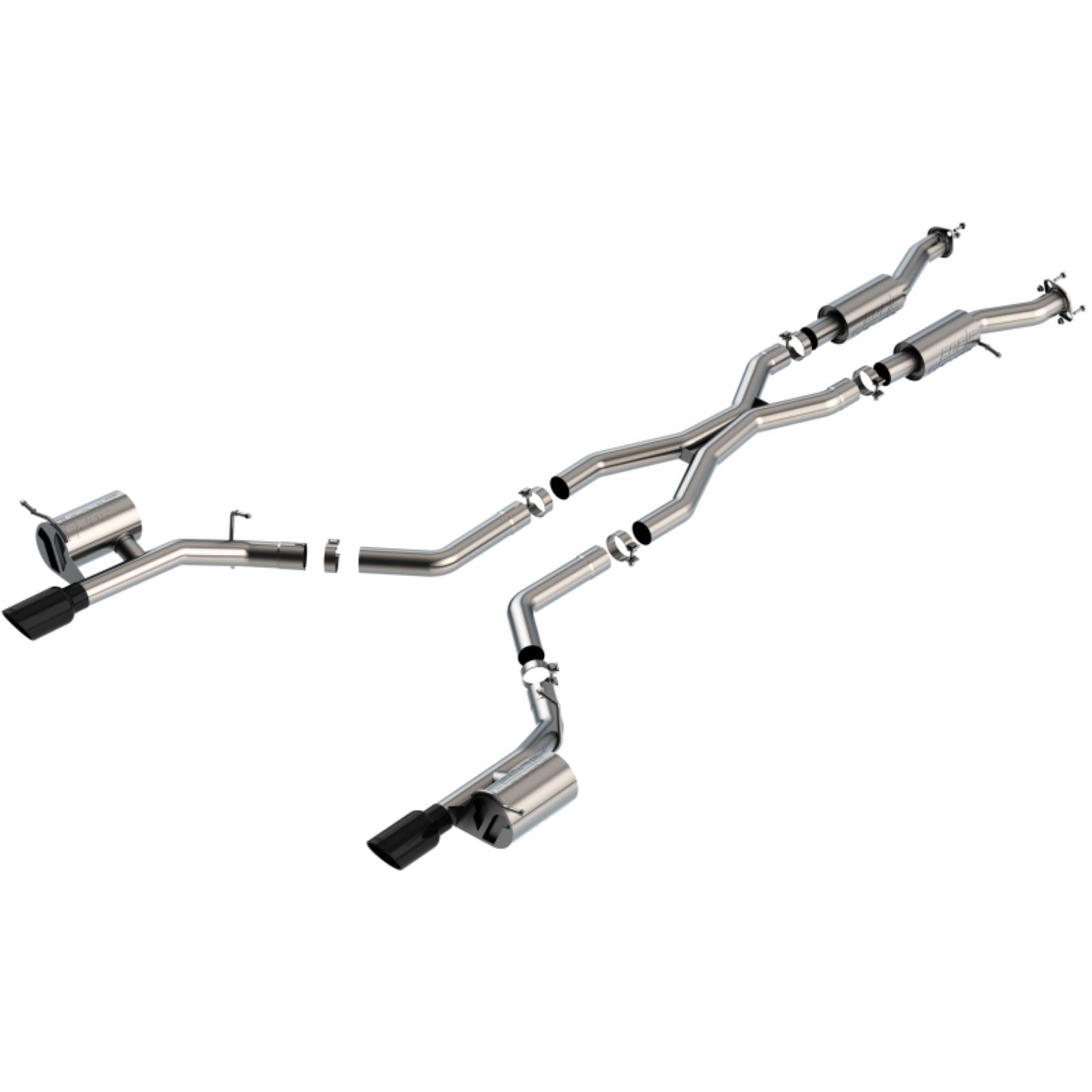 Borla S-Type Cat-Back Exhaust System - Black Chrome Tips for 2021+ Dodge Durango SRT Hellcat 6.2L V8 AWD [MPN: 140885BC]_1736766