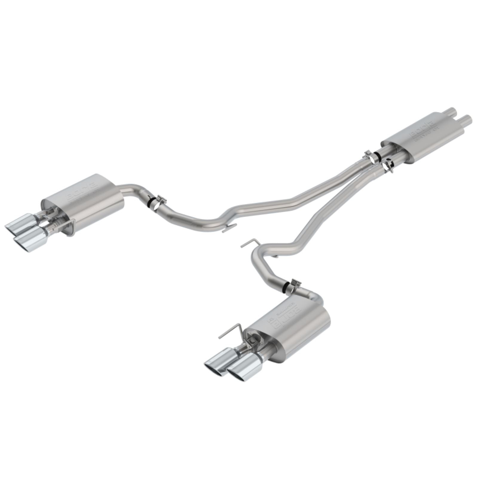 Borla Cat-Back Exhaust System Touring- Rolled Polished Tips for 2018-2022 Ford Mustang GT [MPN: 1014045]_1738922