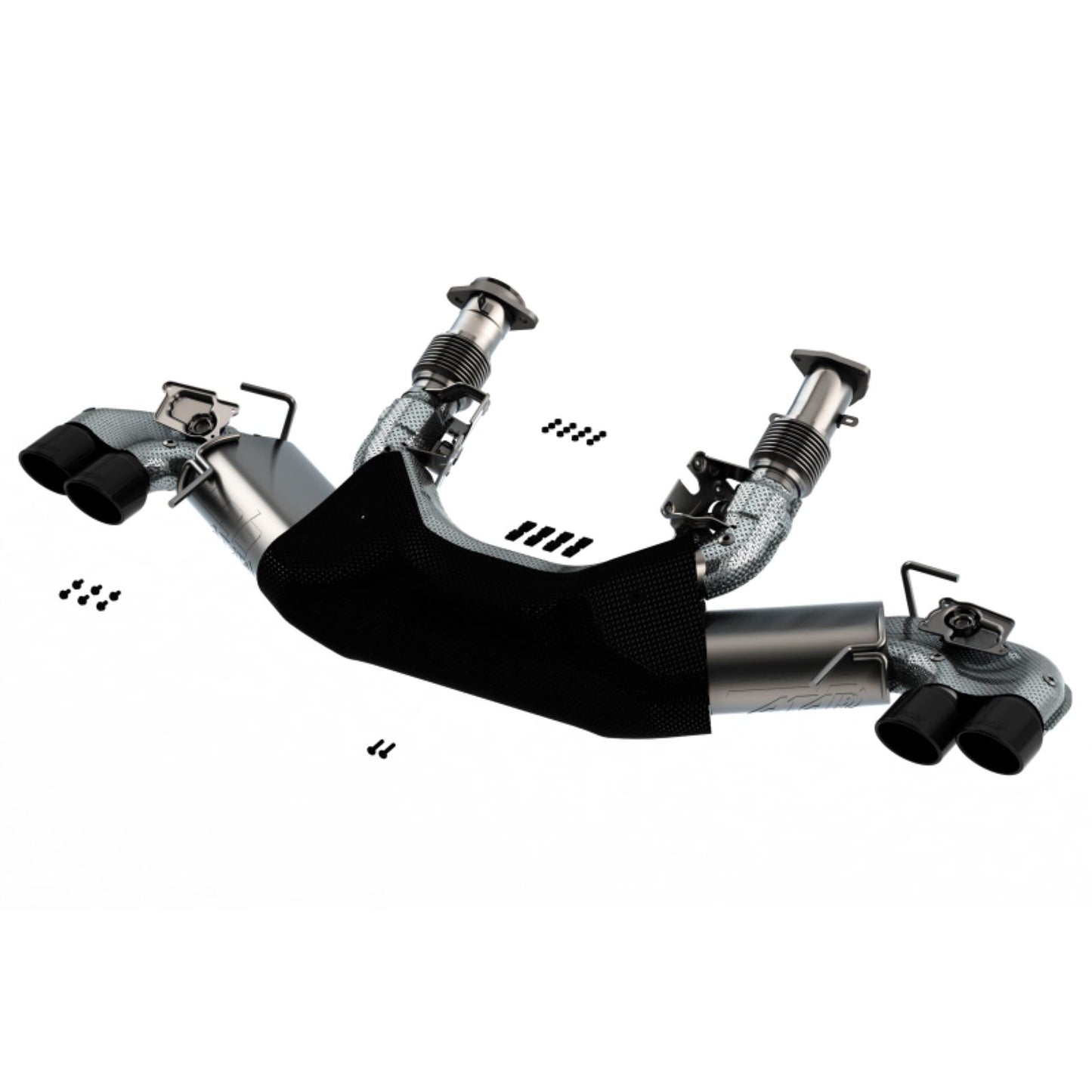 Borla Exhaust System Dual Round Rolled A/C Black Chrome Tips for 2020 Chevrolet Corvette C8 6.2 ATAK 3in [MPN: 140839BC]_1738045