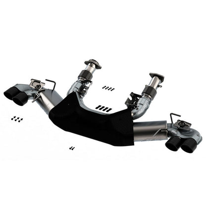 Borla Exhaust System Dual Round Rolled A/C Black Chrome Tips for 2020 Chevrolet Corvette C8 6.2 ATAK 3in [MPN: 140839BC]_1744607