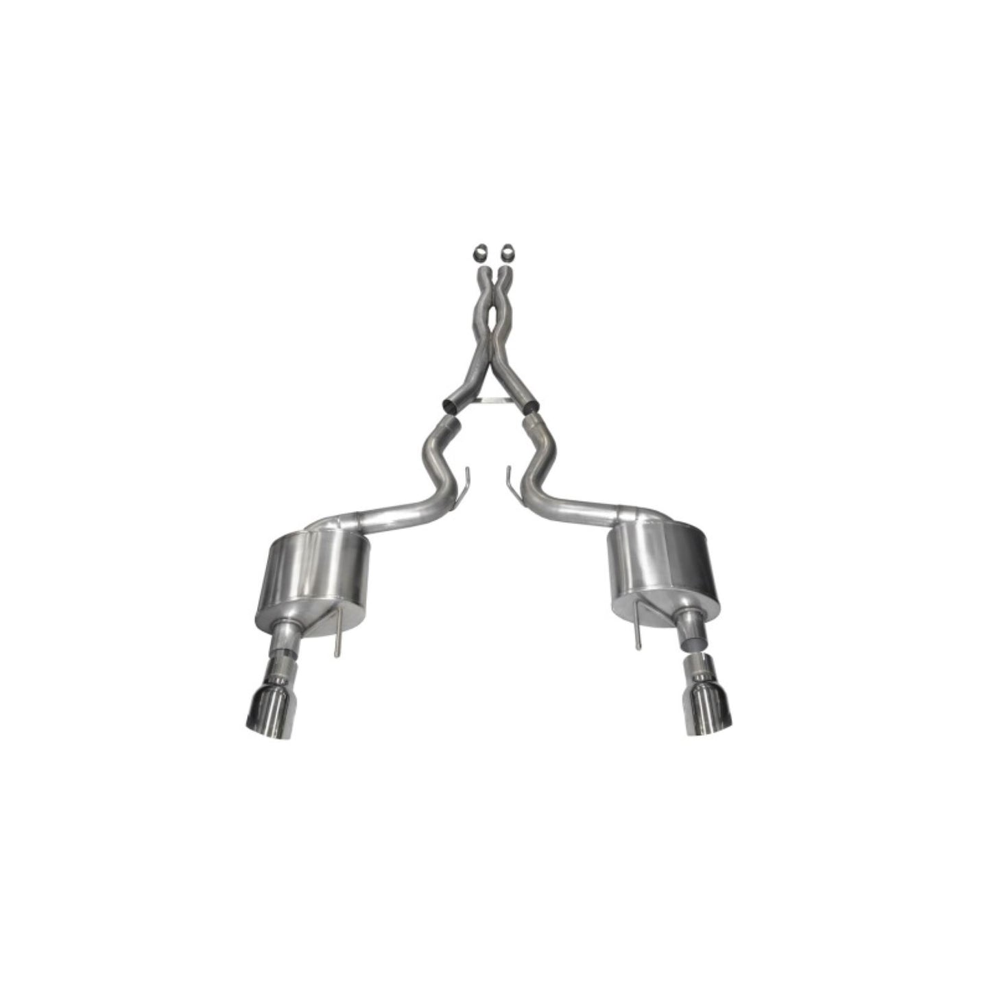 Corsa Performance 3in Cat Back Exhaust Polish Dual 4.5in Tip (Xtreme) for 2015-2017 Ford Mustang GT 5.0 [MPN: 14328]_1740310