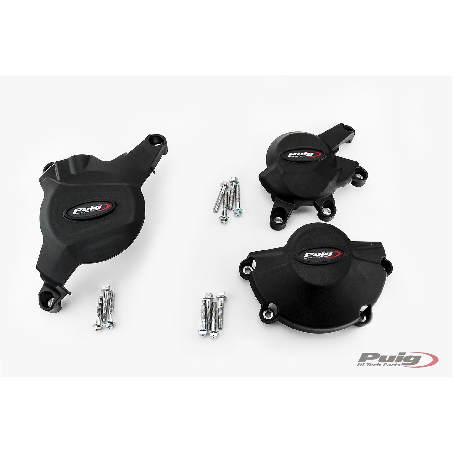 Puig Kit 3 Caps Engine Cover fits Honda CBR600RR '07-16 - Black [MPN: 20121N]_1782518