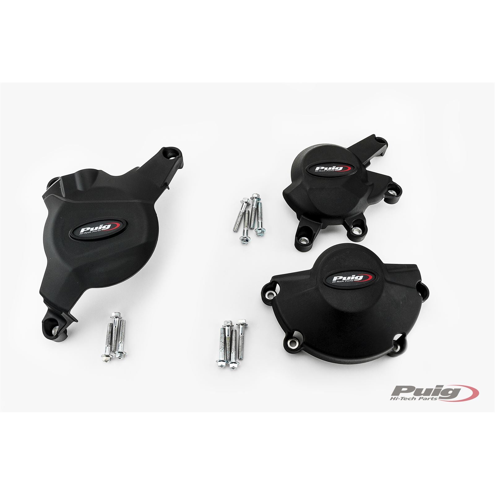Puig Kit 3 Caps Engine Cover fits Honda CBR600RR '07-16 - Black [MPN: 20121N]_1782518