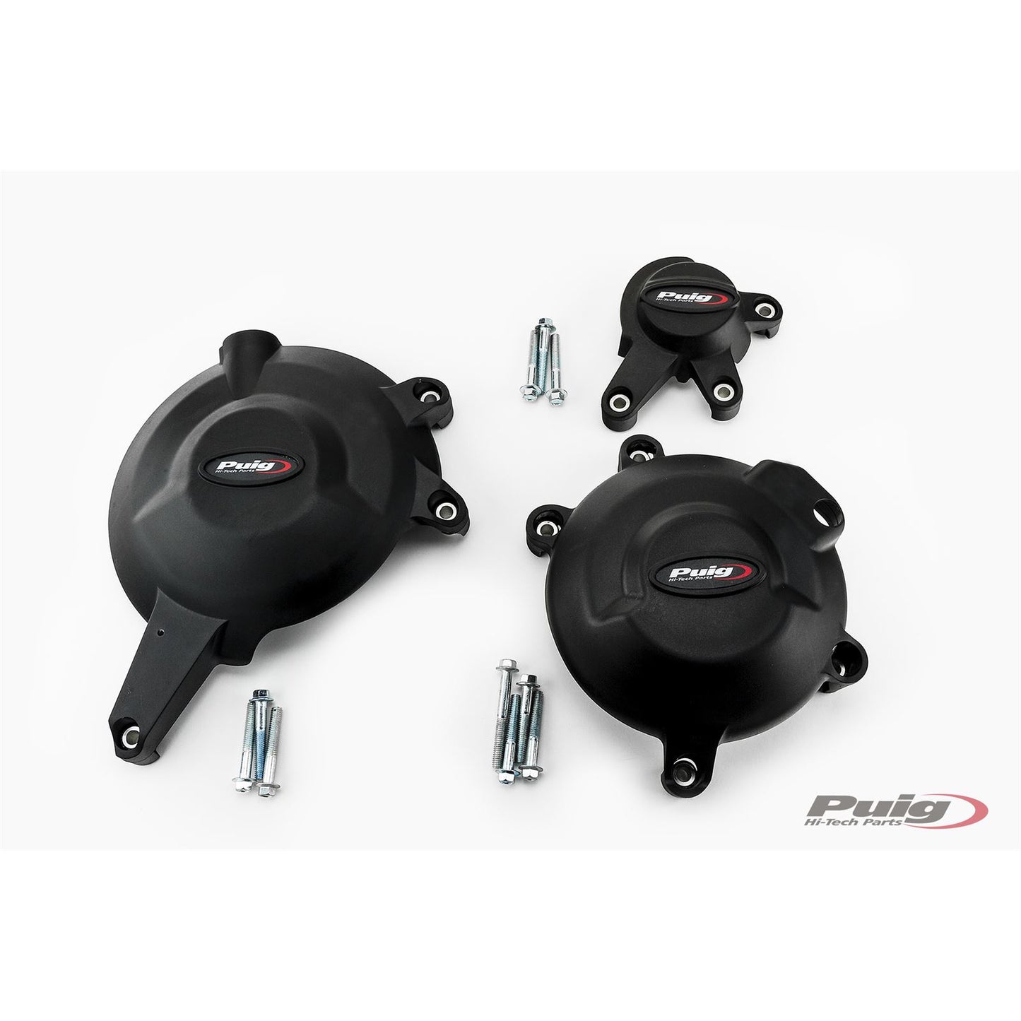 Puig Kit 3 Caps Engine Cover fits Kawasaki ER-6N '06-16 - Black [MPN: 20134N]_1783335