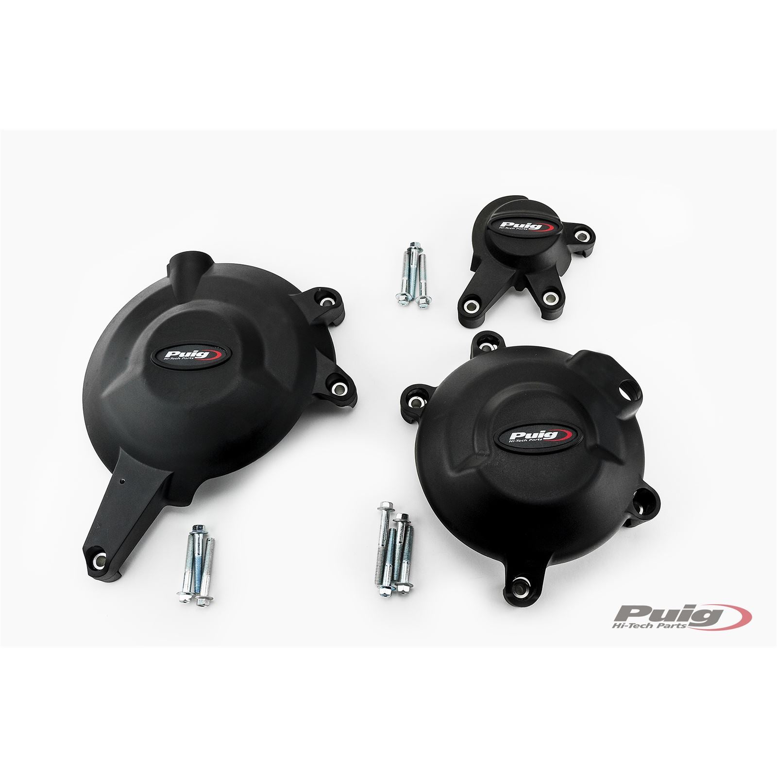 Puig Kit 3 Caps Engine Cover fits Kawasaki ER-6N '06-16 - Black [MPN: 20134N]_1783335