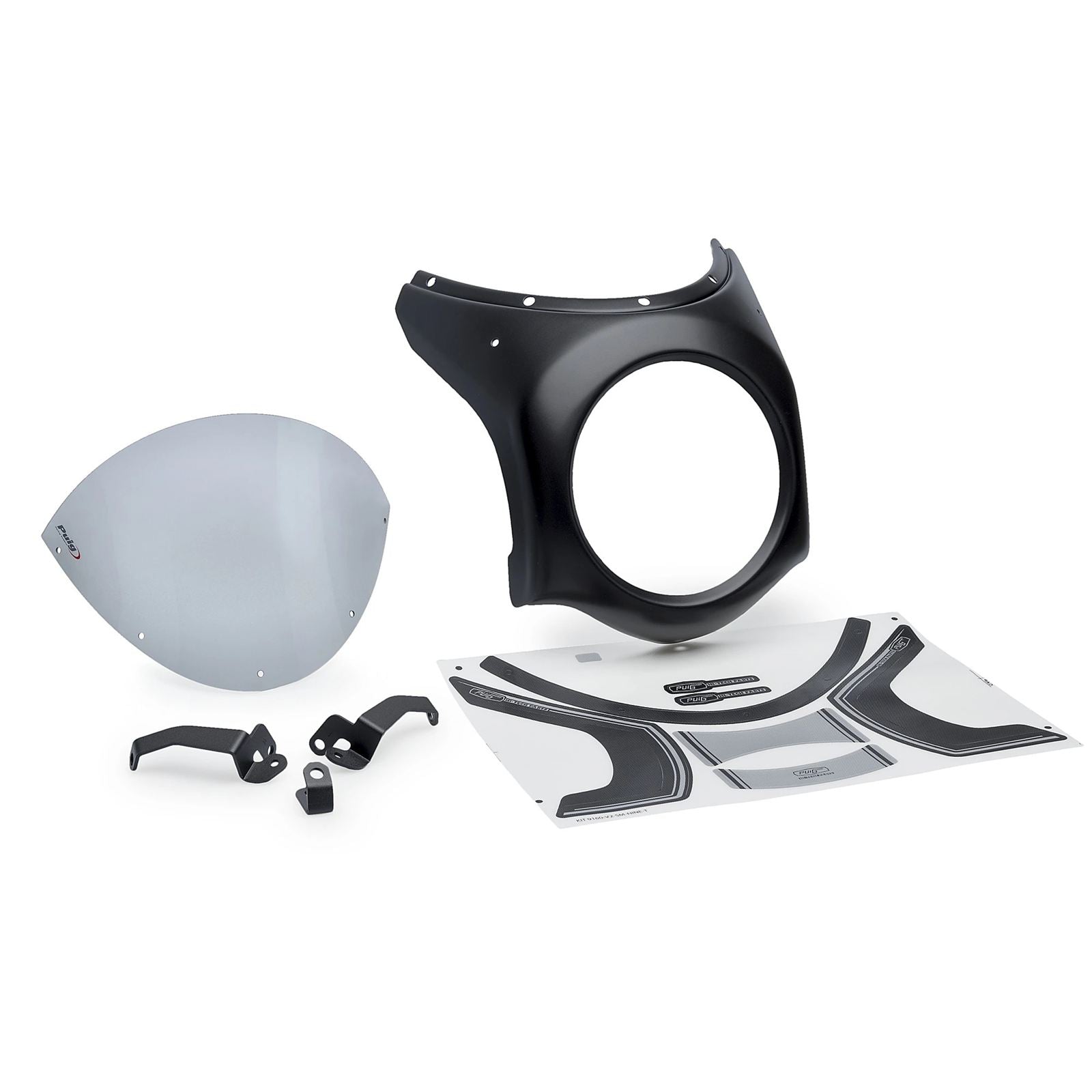 Puig Retro Half Fairing fits Honda CB650R - Black Carbon - Smoke [MPN: 21962H]_2571372