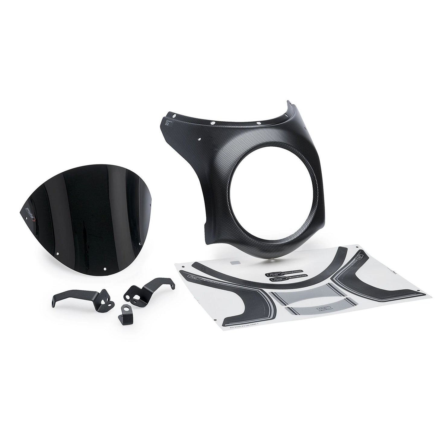 Puig Retro Half Fairing fits Honda CB650R - Carbon Housing - Black Tint [MPN: 21962N]_2571374