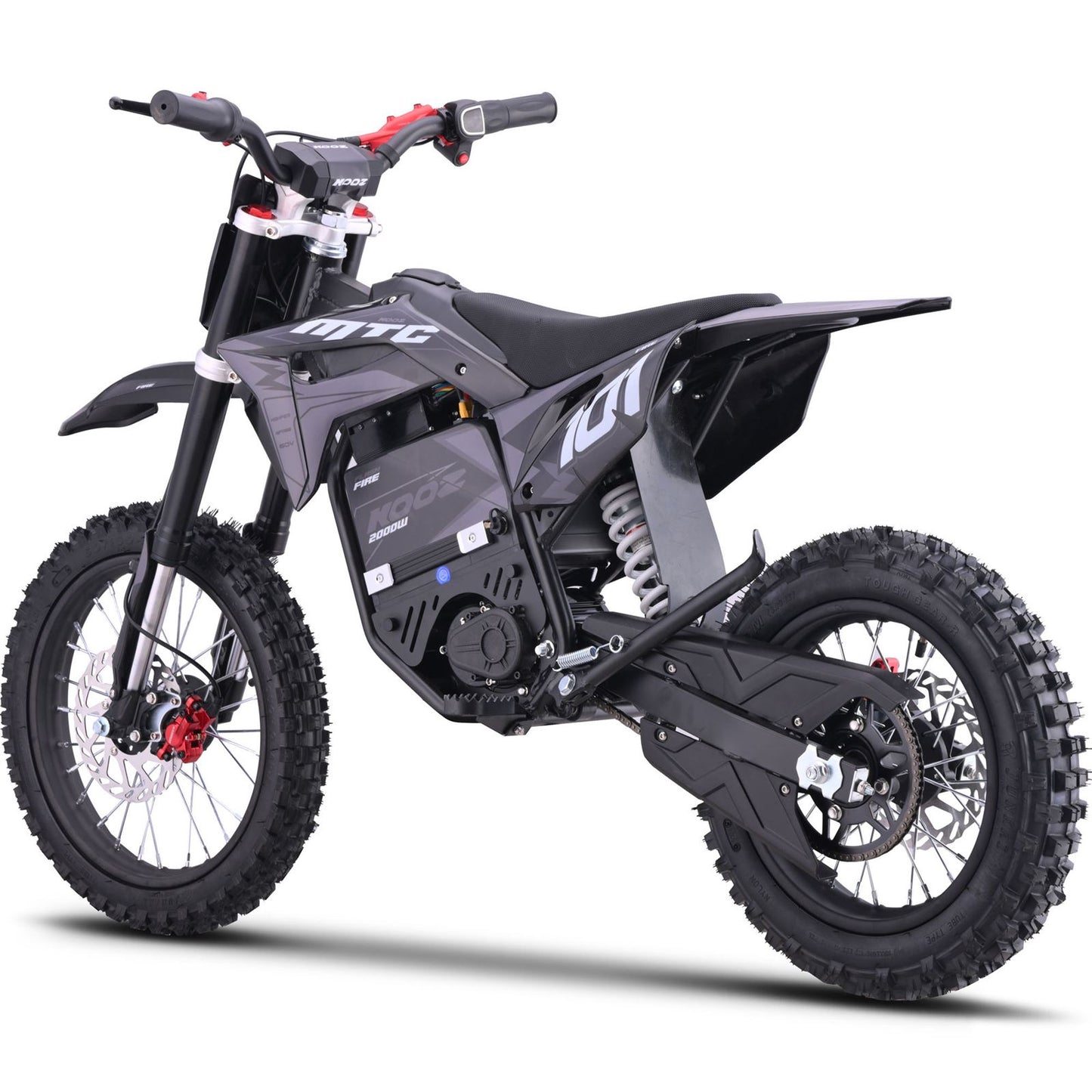 MotoTec USA 60v Pro Electric Dirt Bike 2000w Lithium - Grey MT-Dirt-Pro-2000-HP115E_Grey_1768501