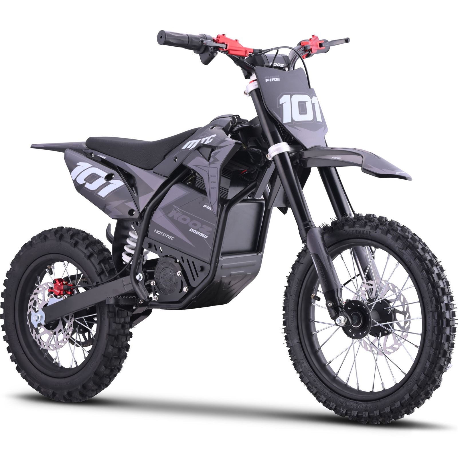 MotoTec USA 60v Pro Electric Dirt Bike 2000w Lithium - Grey MT-Dirt-Pro-2000-HP115E_Grey_1768490