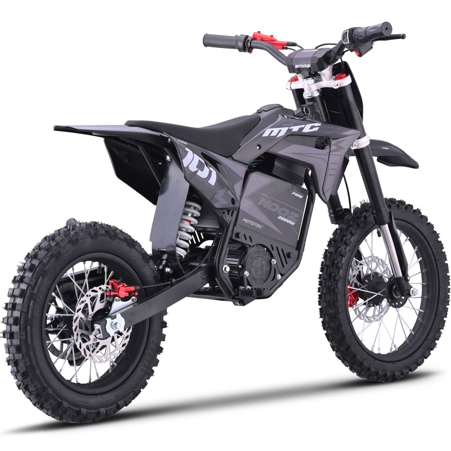 MotoTec USA 60v Pro Electric Dirt Bike 2000w Lithium - Grey MT-Dirt-Pro-2000-HP115E_Grey_1768494