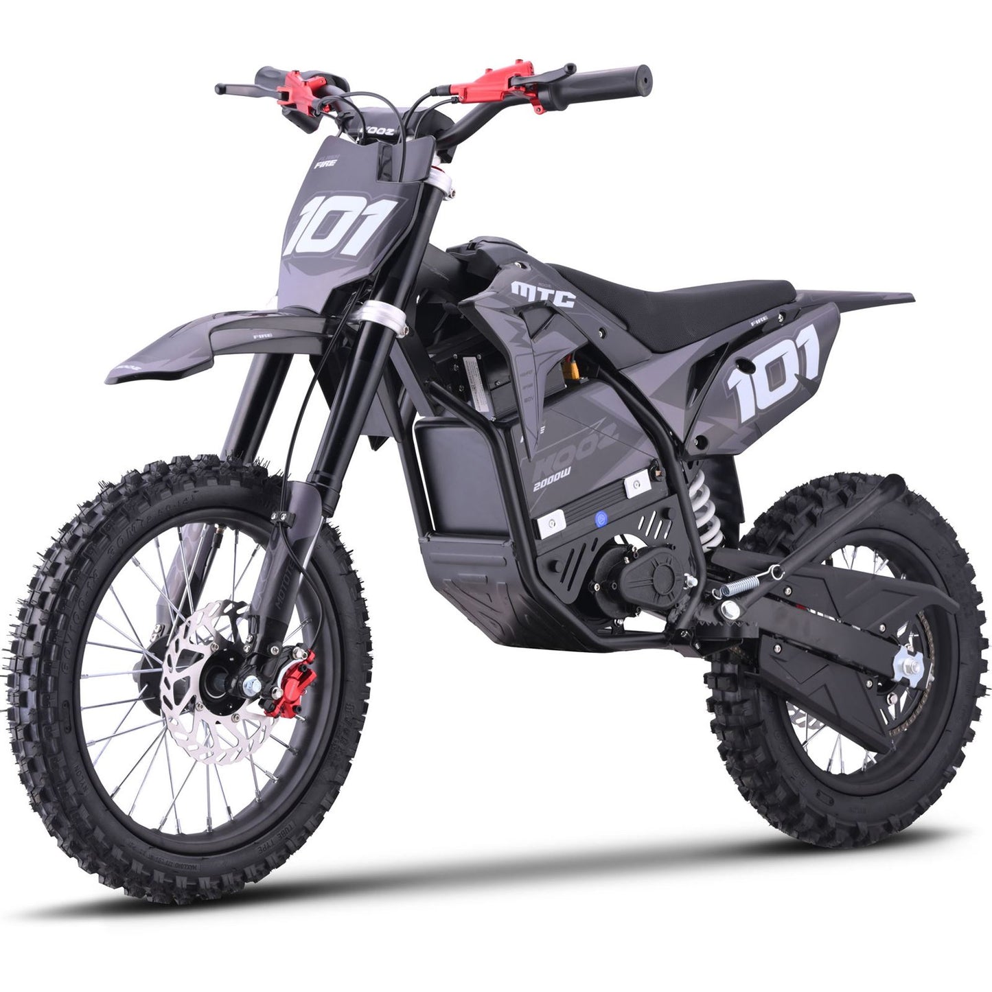 MotoTec USA 60v Pro Electric Dirt Bike 2000w Lithium - Grey MT-Dirt-Pro-2000-HP115E_Grey_1768493