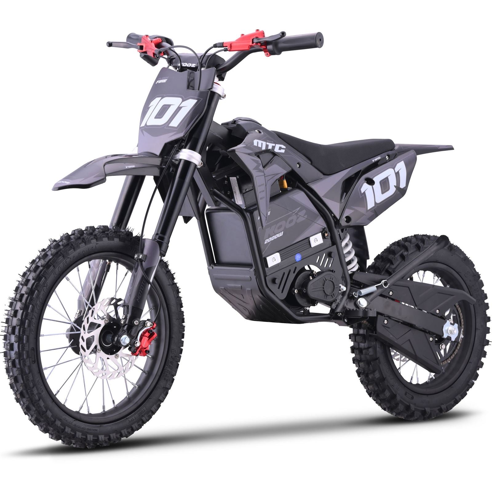 MotoTec USA 60v Pro Electric Dirt Bike 2000w Lithium - Grey MT-Dirt-Pro-2000-HP115E_Grey_1768493