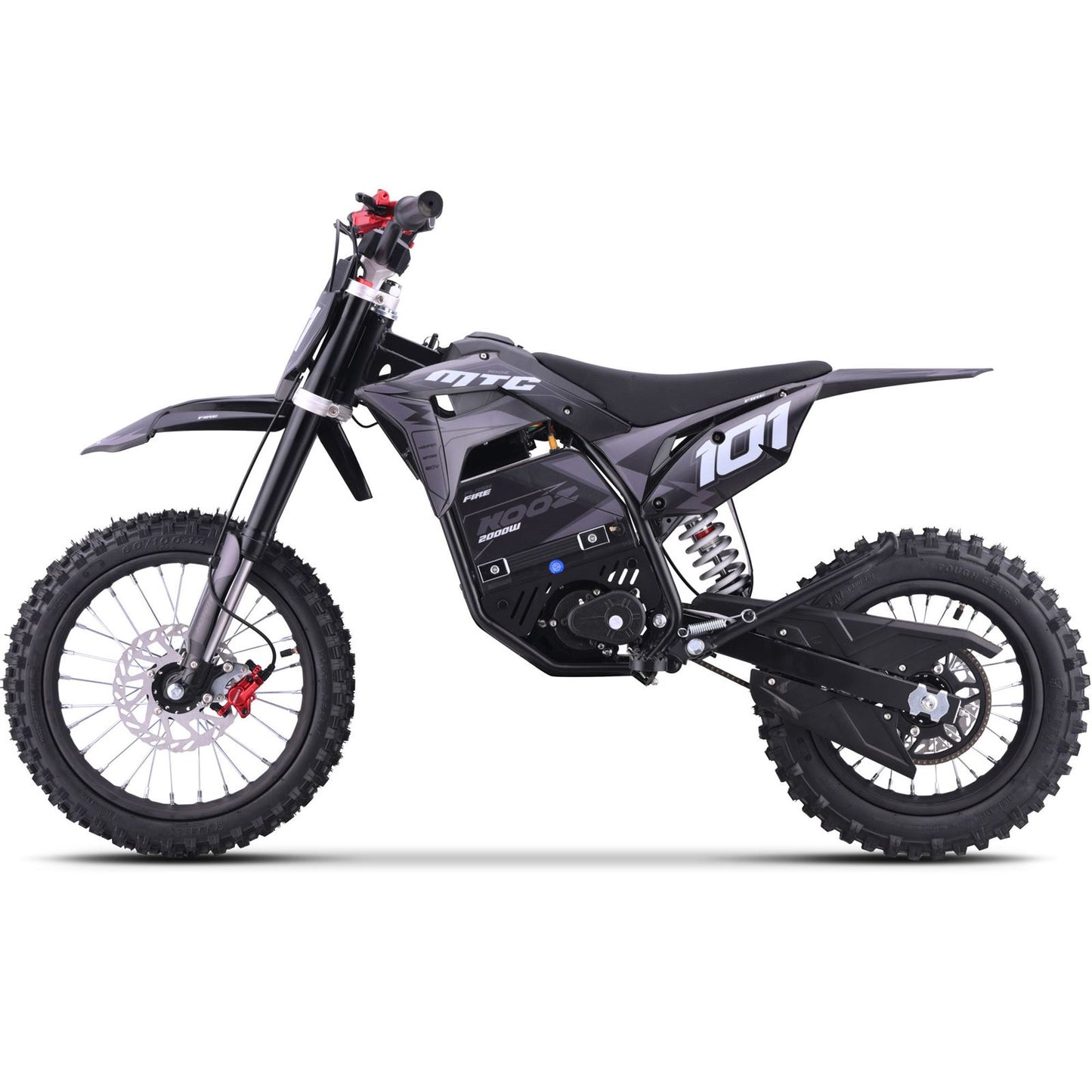 MotoTec USA 60v Pro Electric Dirt Bike 2000w Lithium - Grey MT-Dirt-Pro-2000-HP115E_Grey_1768492