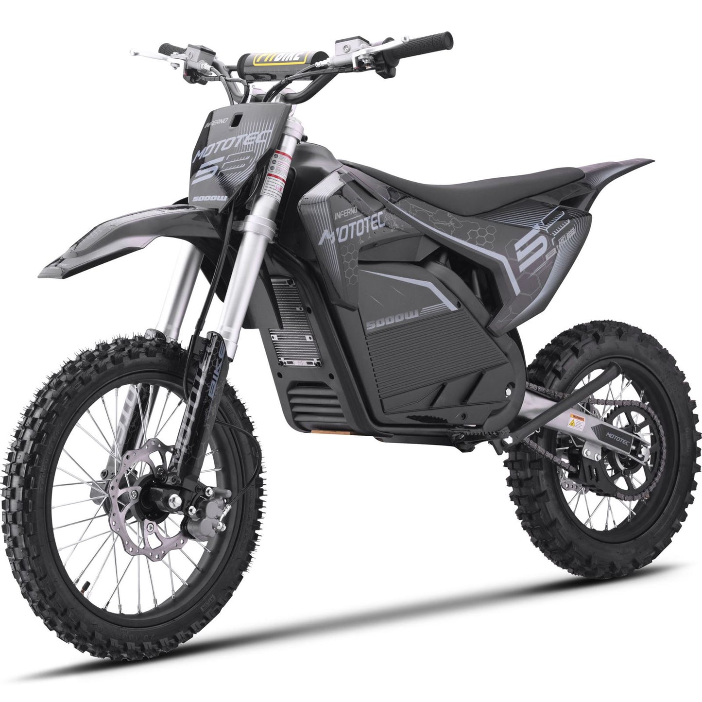 MotoTec USA 72v 5000w Pro Electric Dirt Bike Lithium Grey [MPN: MT-Dirt-Pro-5000_Grey]_1893034