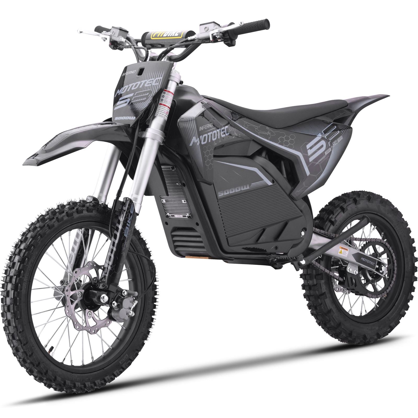 MotoTec USA 72v 5000w Pro Electric Dirt Bike Lithium Grey [MPN: MT-Dirt-Pro-5000_Grey]_1893034
