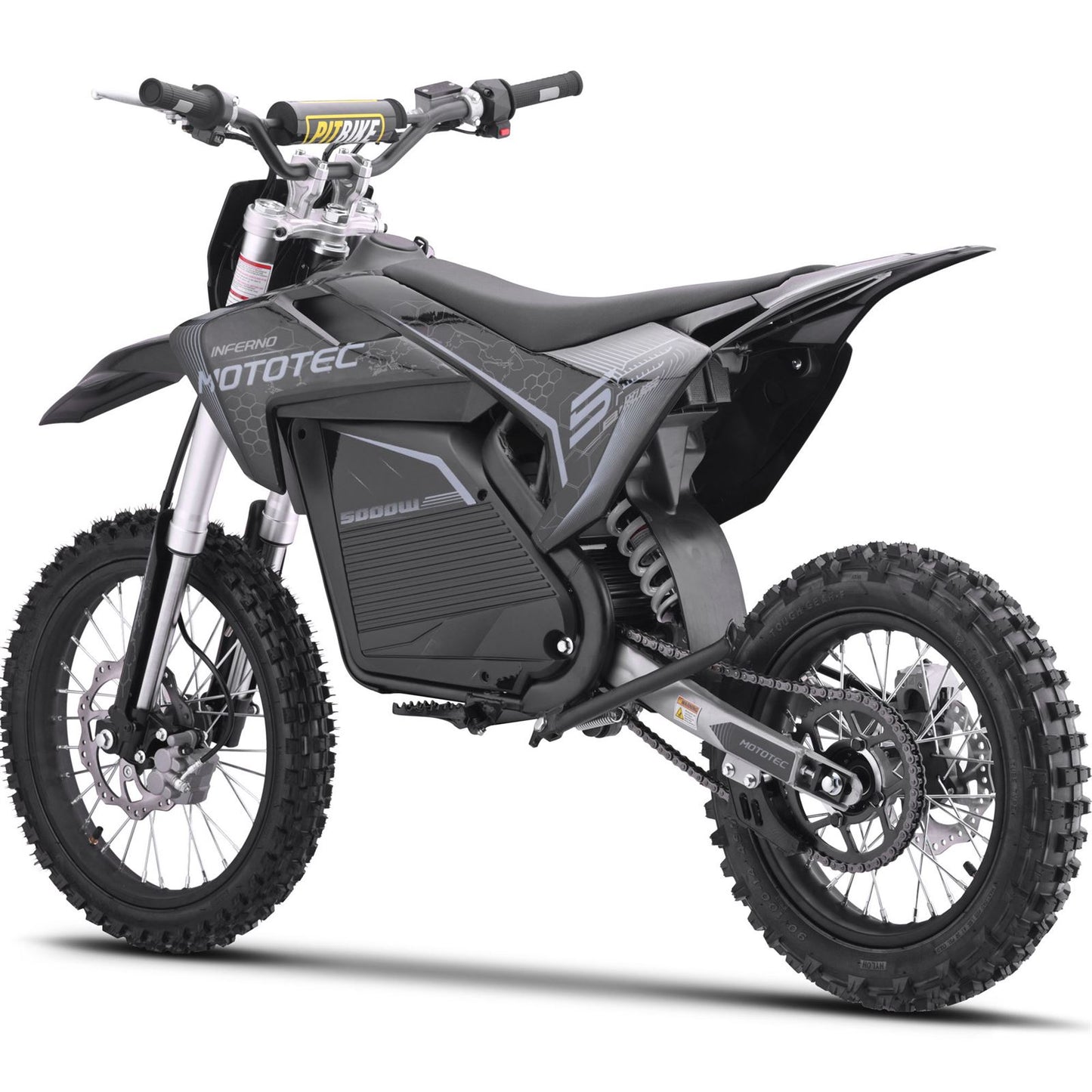 MotoTec USA 72v 5000w Pro Electric Dirt Bike Lithium Grey [MPN: MT-Dirt-Pro-5000_Grey]_1893037