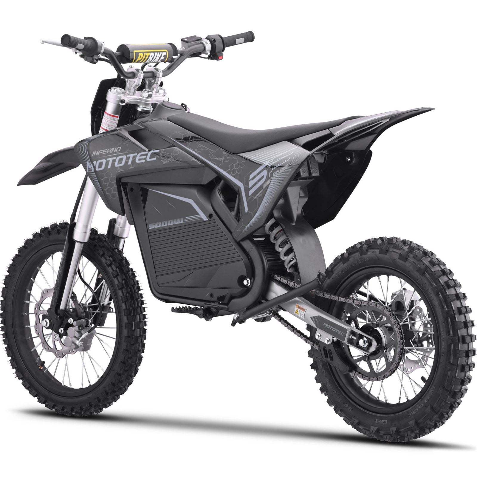 MotoTec USA 72v 5000w Pro Electric Dirt Bike Lithium Grey [MPN: MT-Dirt-Pro-5000_Grey]_1893037