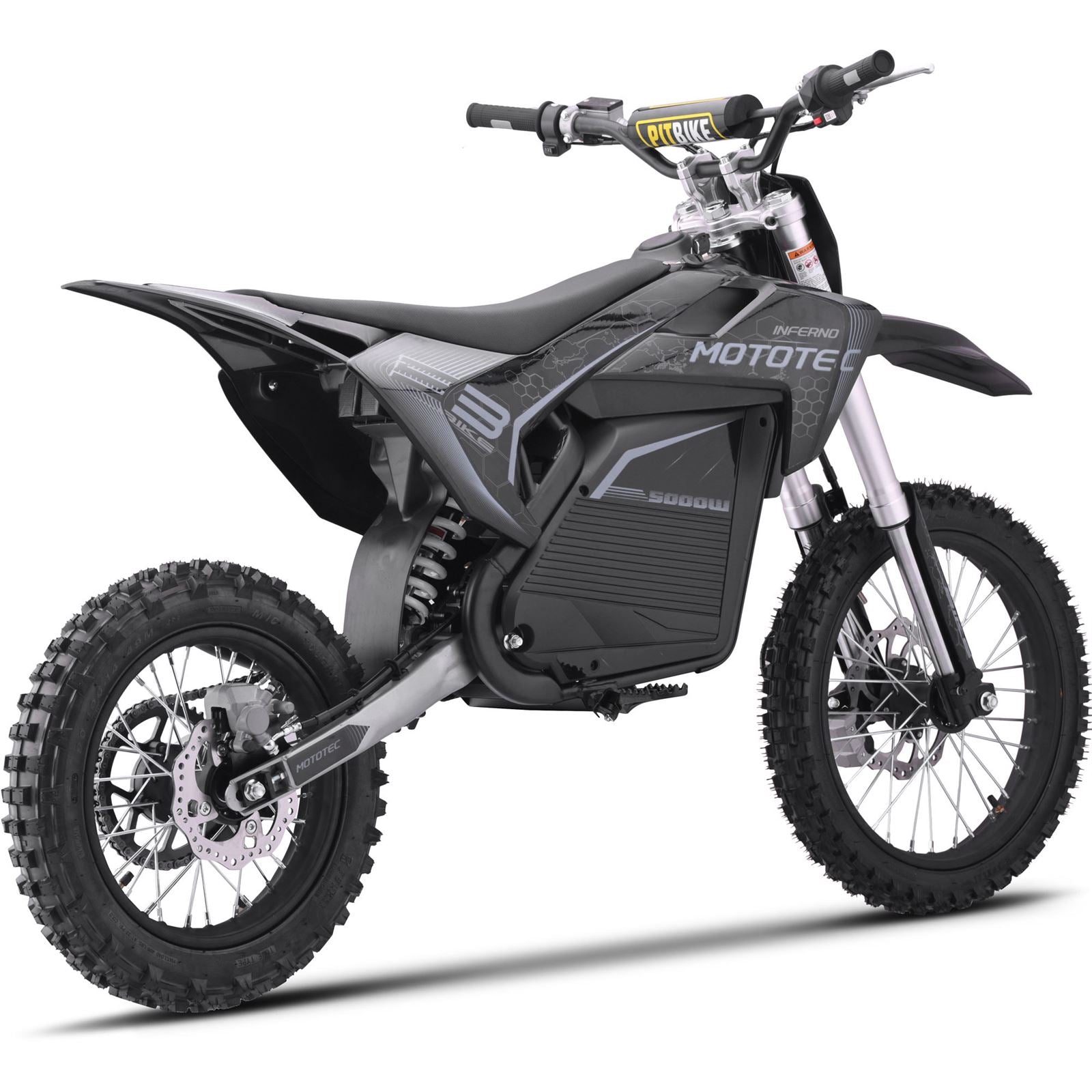 MotoTec USA 72v 5000w Pro Electric Dirt Bike Lithium Grey [MPN: MT-Dirt-Pro-5000_Grey]_1893038