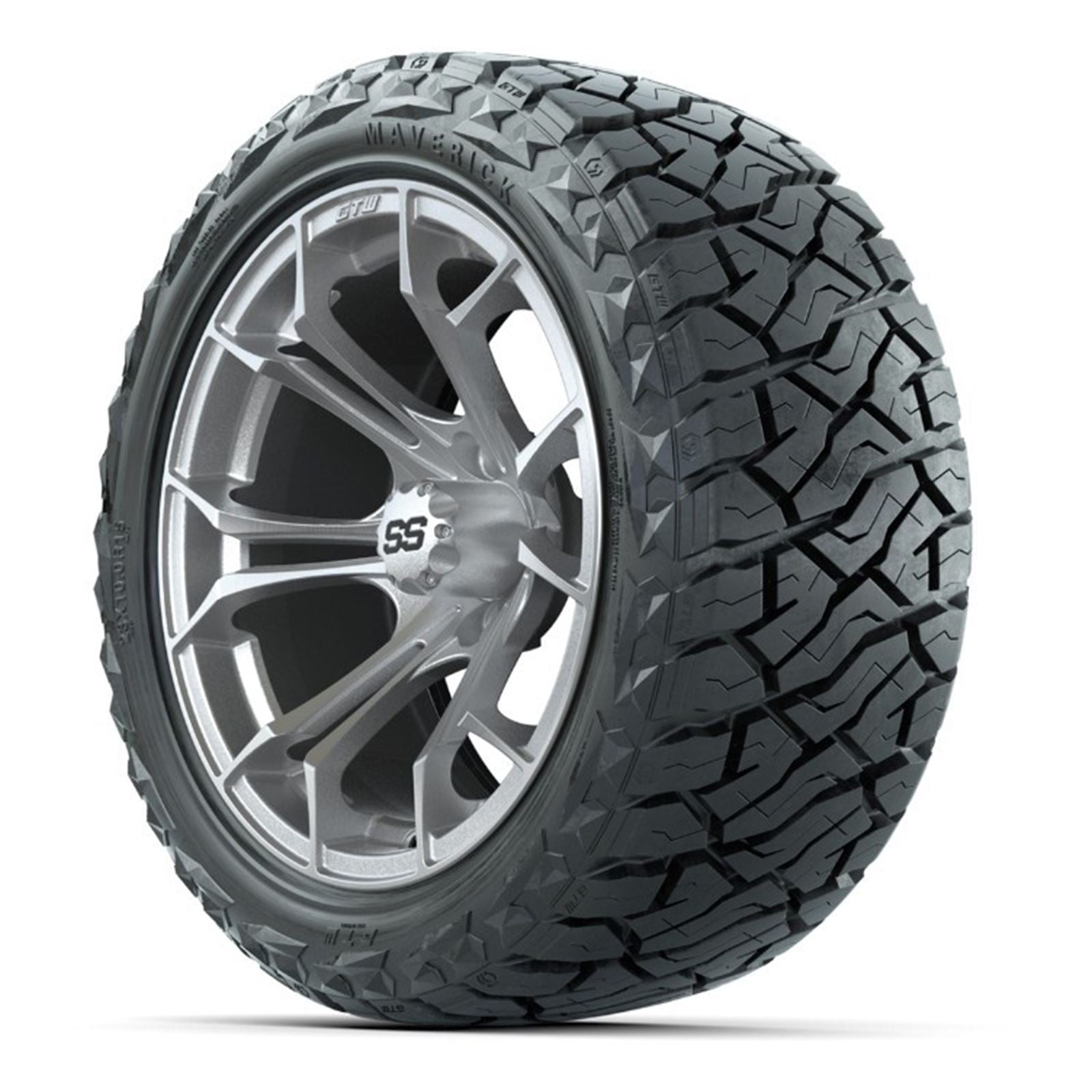 GTW Spyder Silver/Machined 15" Wheels - 23x10.00-R15 Maverick Tires - Set A19-1491_1771829