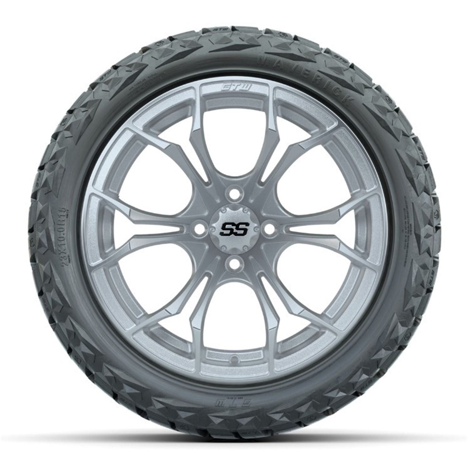 GTW Spyder Silver/Machined 15" Wheels - 23x10.00-R15 Maverick Tires - Set A19-1491_1771830