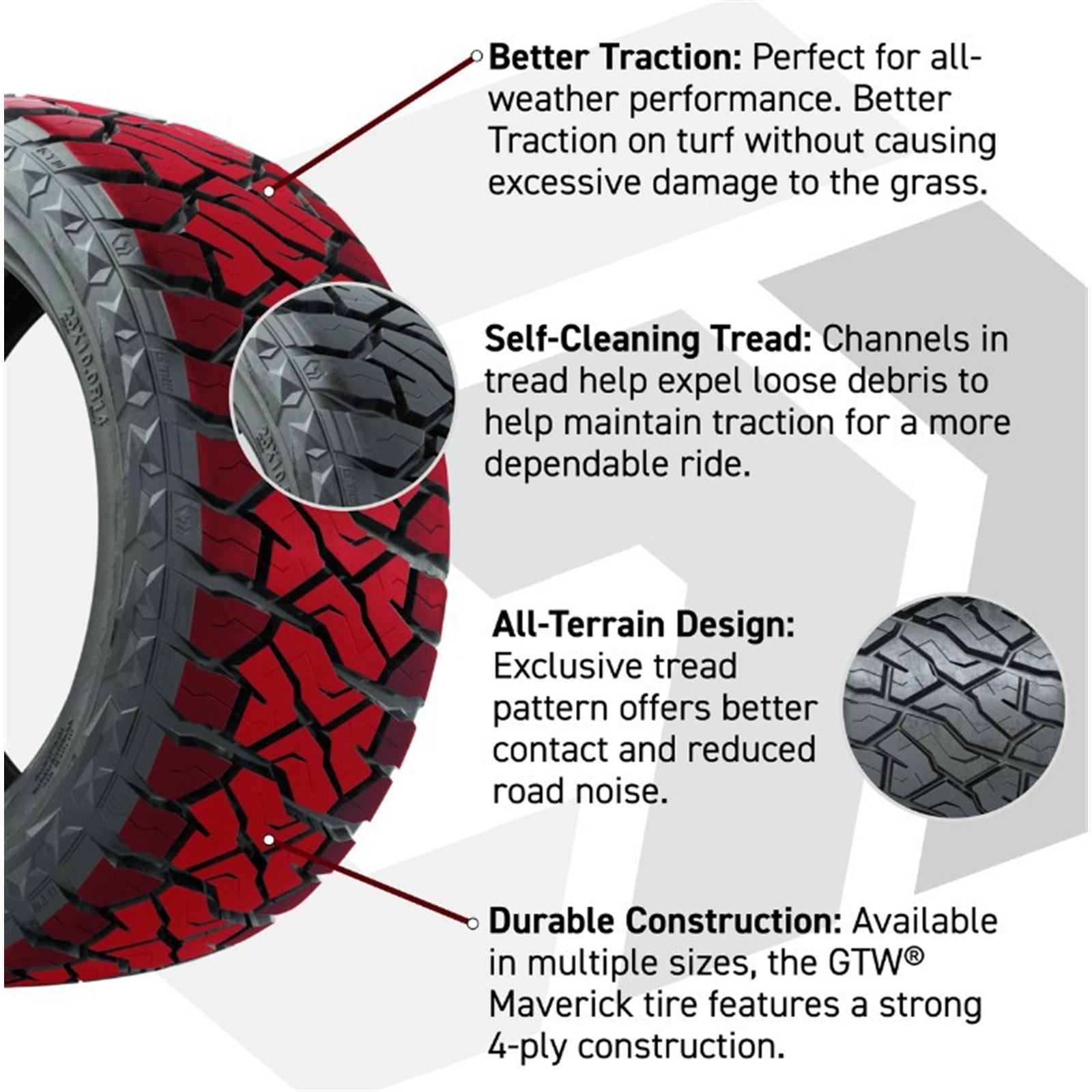 GTW Stellar Black/Machined 15" Wheels - 23x10.00-R15 Maverick Tires - Set A19-1489_1771834