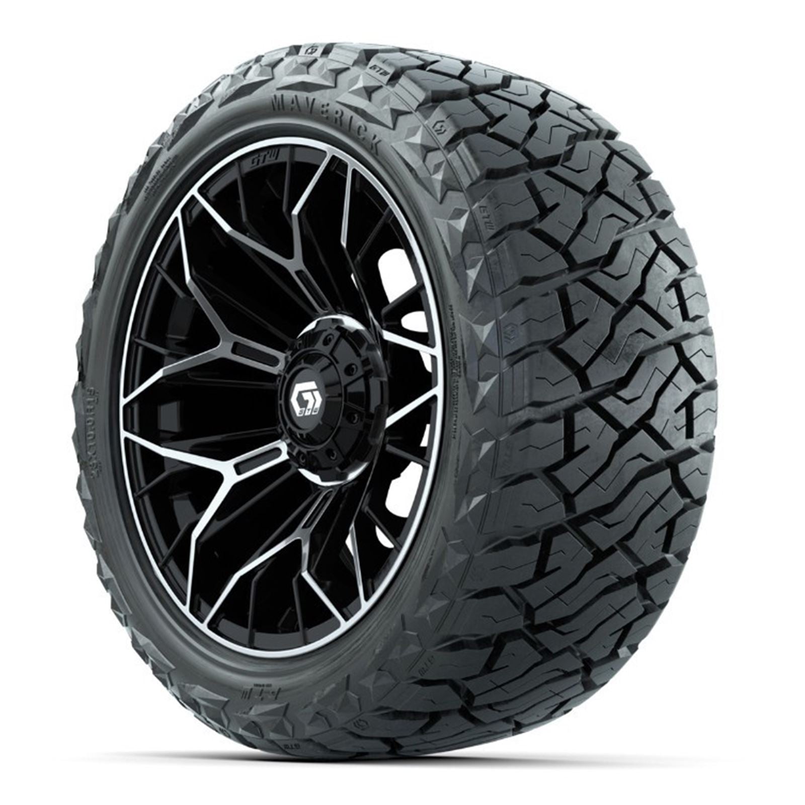 GTW Stellar Black/Machined 15" Wheels - 23x10.00-R15 Maverick Tires - Set A19-1489_1771836