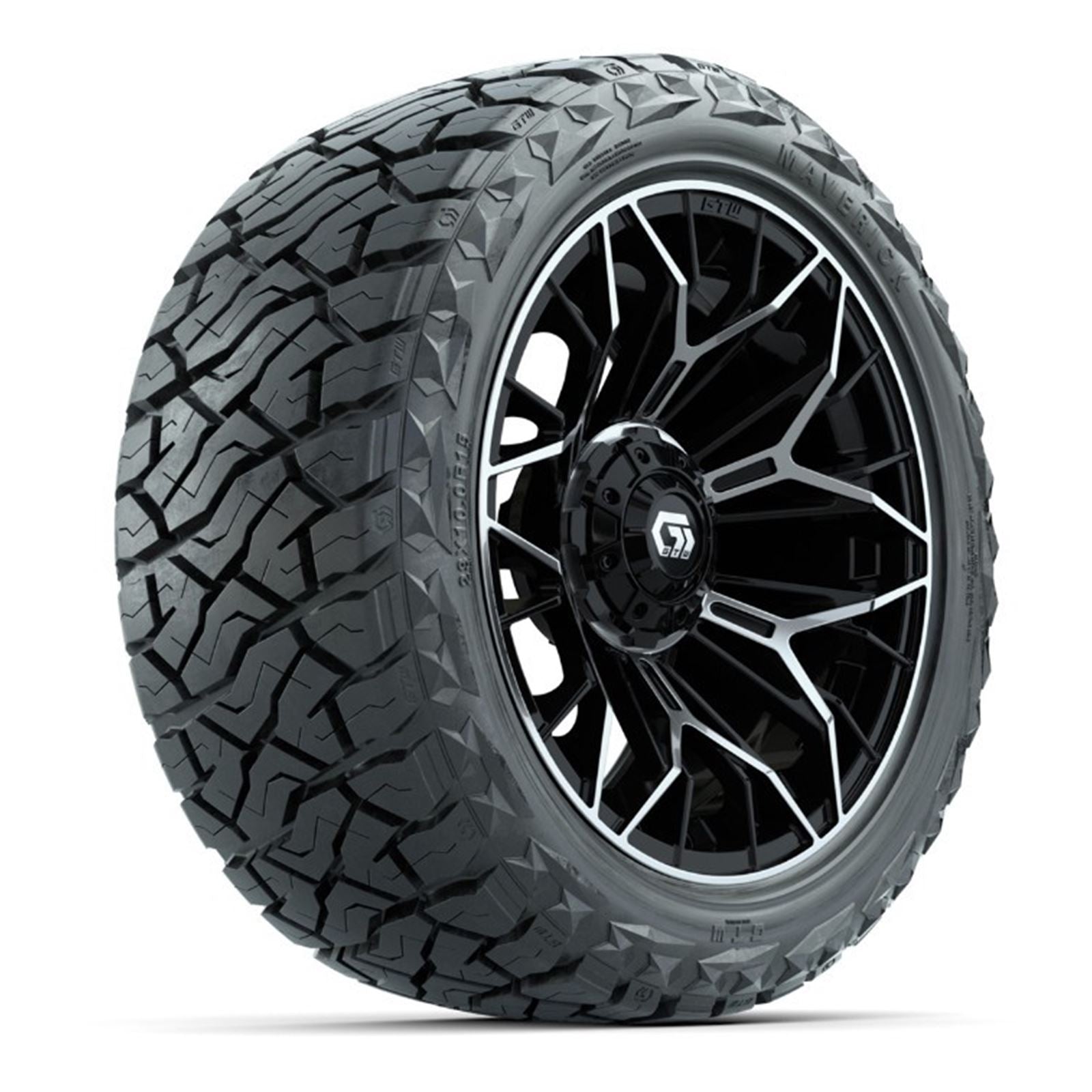 GTW Stellar Black/Machined 15" Wheels - 23x10.00-R15 Maverick Tires - Set A19-1489_1771838