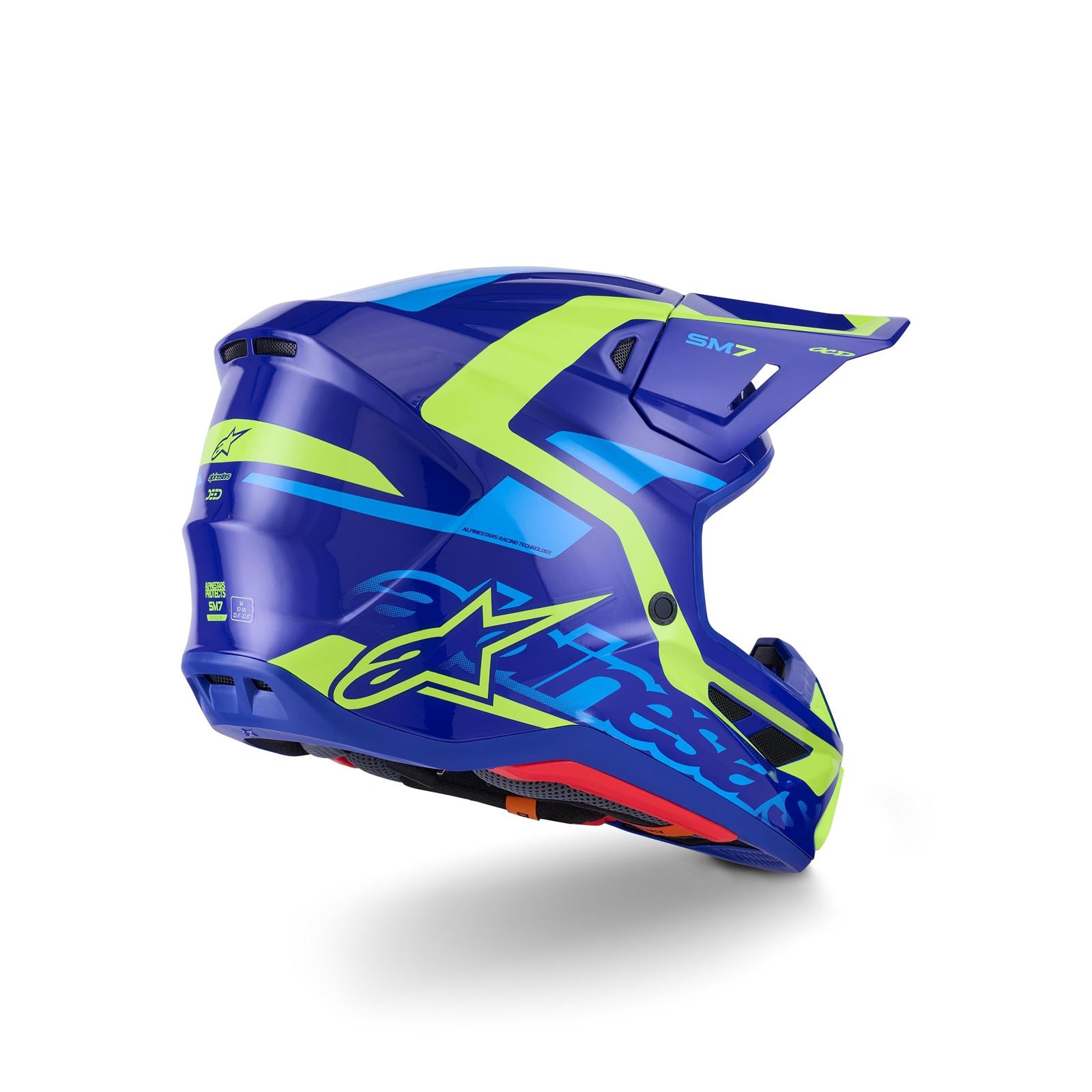 Alpinestars SM7 Deed Helmet - Blue/Yellow Fluo - Glossy_1864829