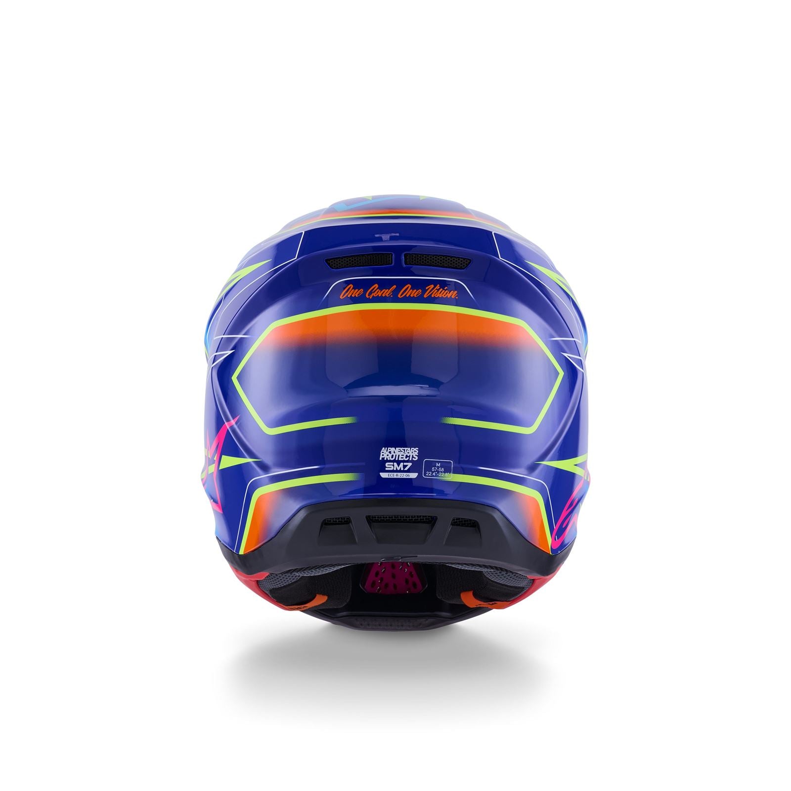 Alpinestars SM7 Cast Helmet - Blue/Pink/Yellow Fluo - Glossy_1864538
