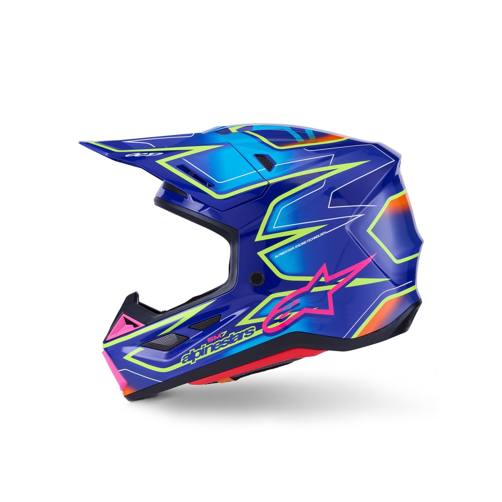 Alpinestars SM7 Cast Helmet - Blue/Pink/Yellow Fluo - Glossy_1864657