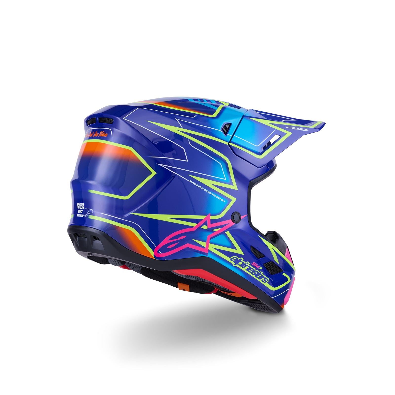 Alpinestars SM7 Cast Helmet - Blue/Pink/Yellow Fluo - Glossy_1864892