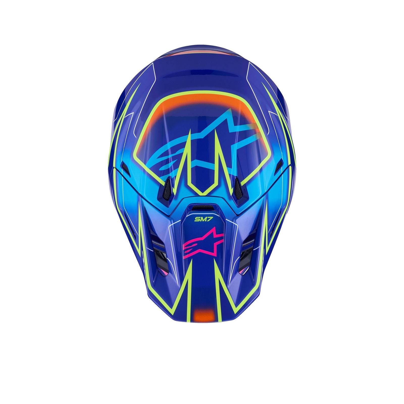 Alpinestars SM7 Cast Helmet - Blue/Pink/Yellow Fluo - Glossy_1865122