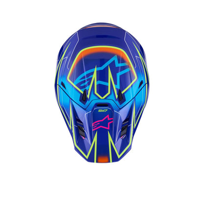 Alpinestars SM7 Cast Helmet - Blue/Pink/Yellow Fluo - Glossy_1865122