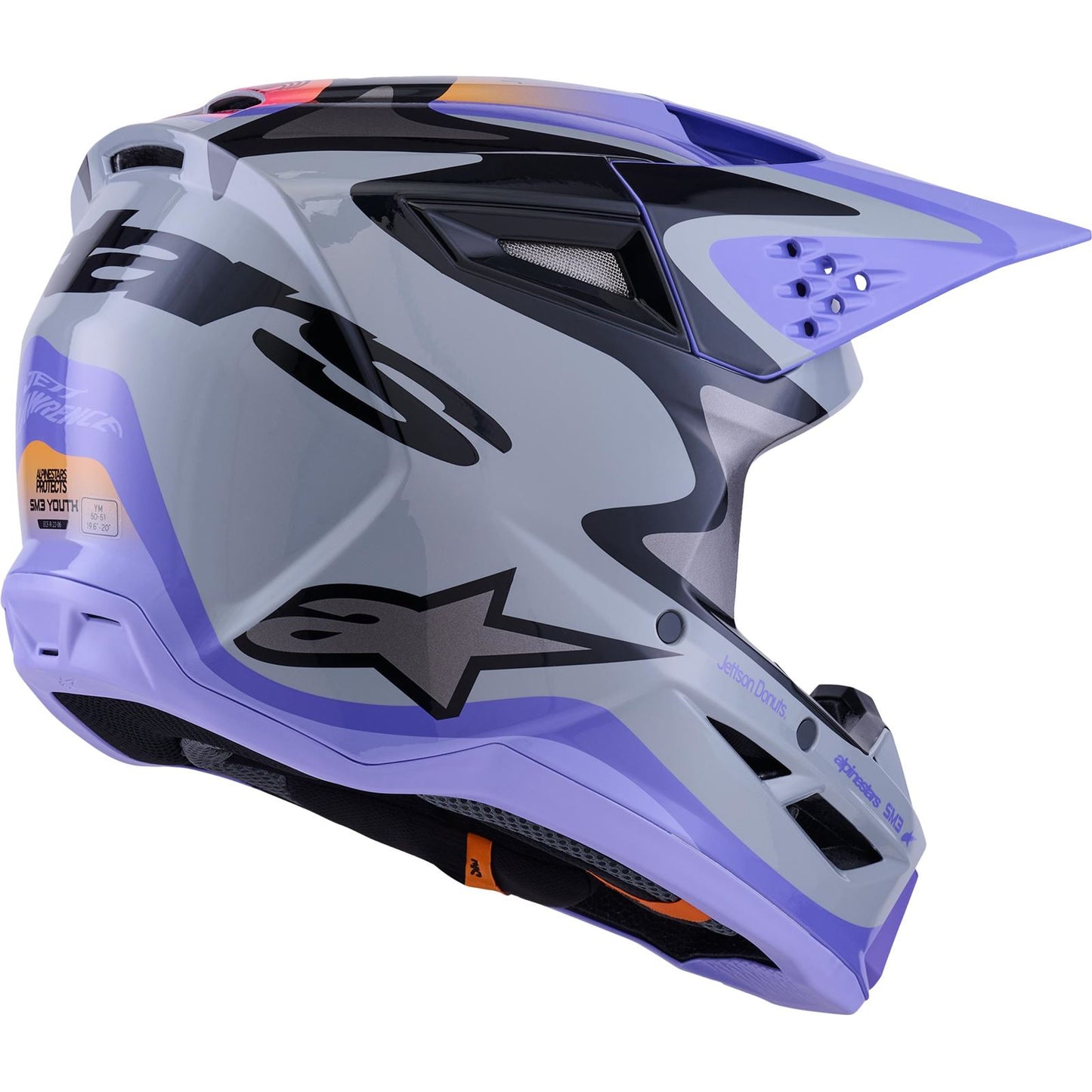 Alpinestars Jettson SM3 Youth Helmet - Grey/Purple/Black - Glossy_1864934