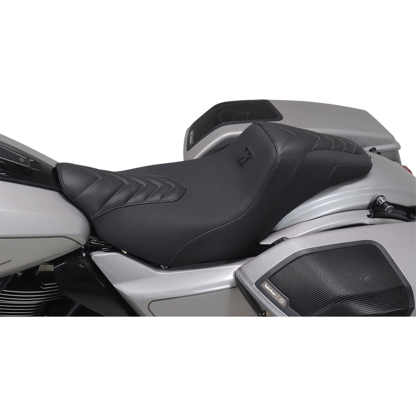 Mustang Motorcycle Products Kodlin Signature Series Squareback™ Seat - Black w/ Gunmetal Stitch [MPN: 76324GM]_1772652